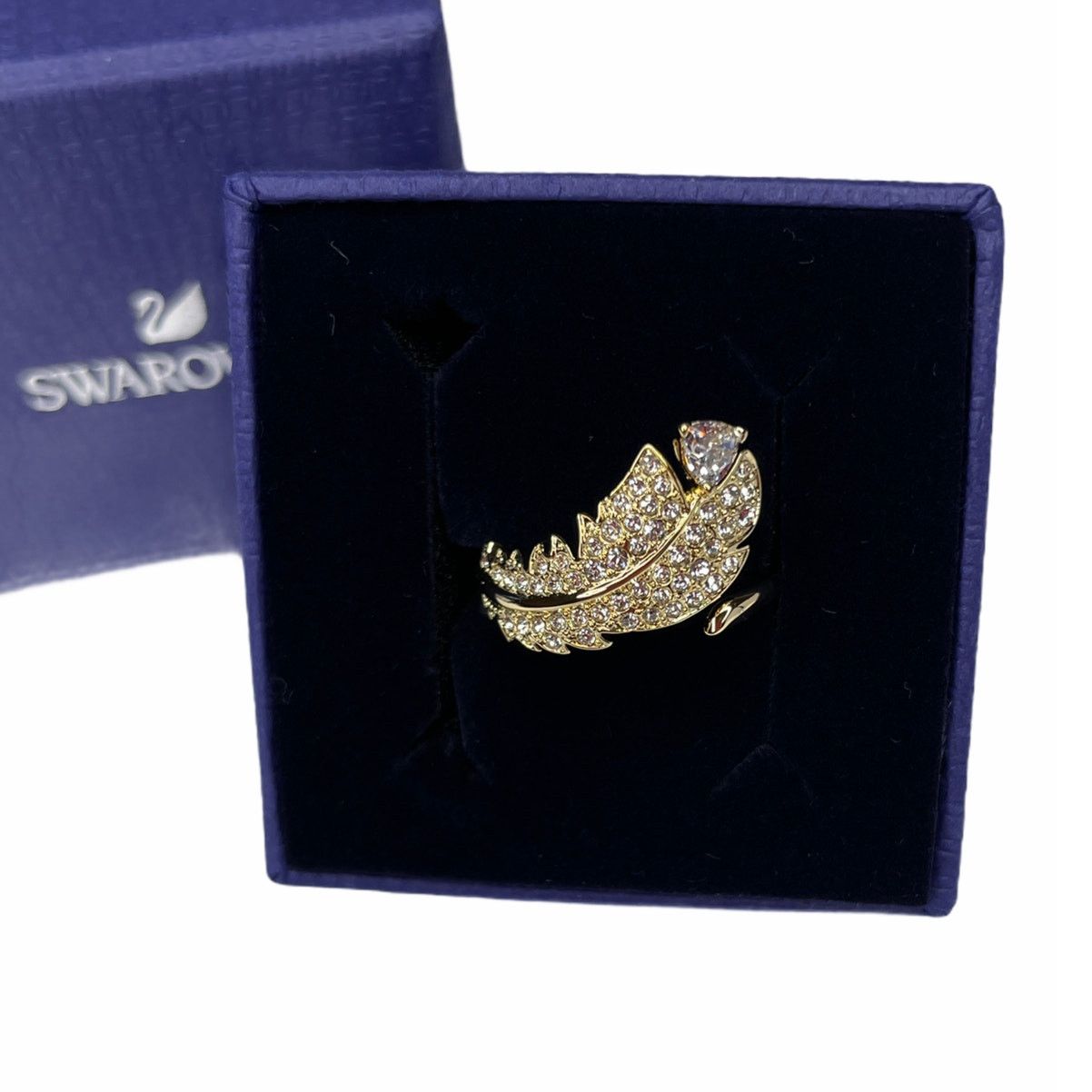 Swarovski Swarovski Nice Feather Motif Ring size 55 EUR 7 USA Grailed