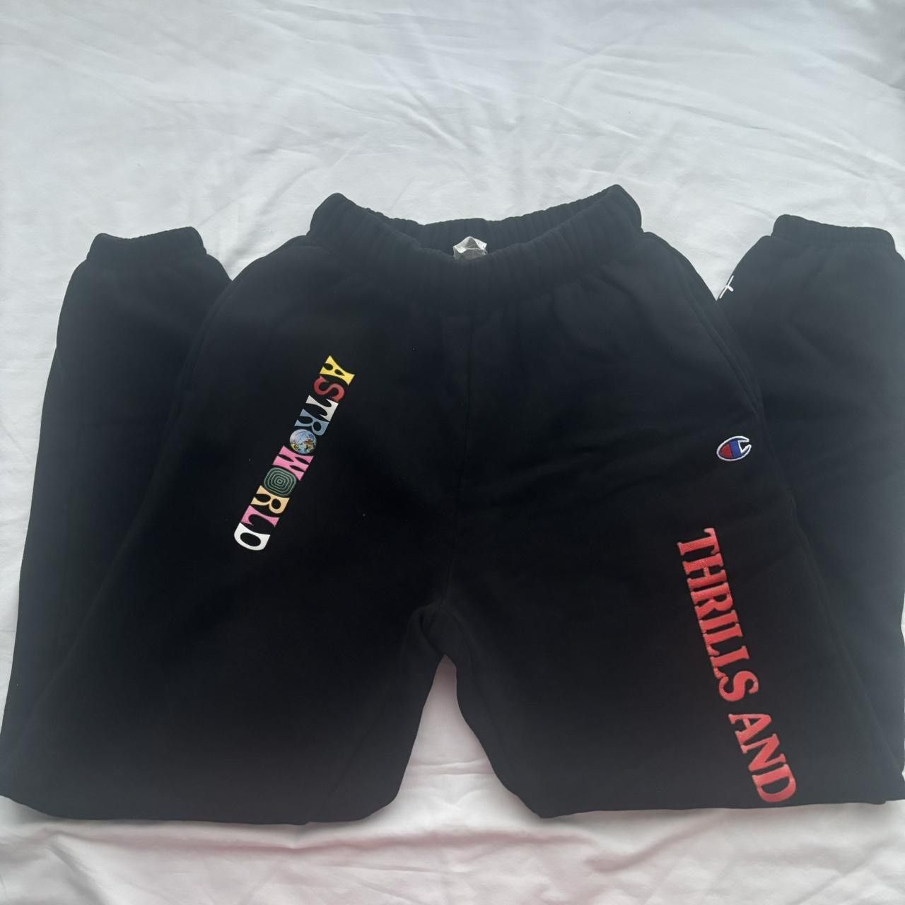 Champion Travis Scott Astroworld Black Champion Sweatpants Size US 27 - 1 Thumbnail