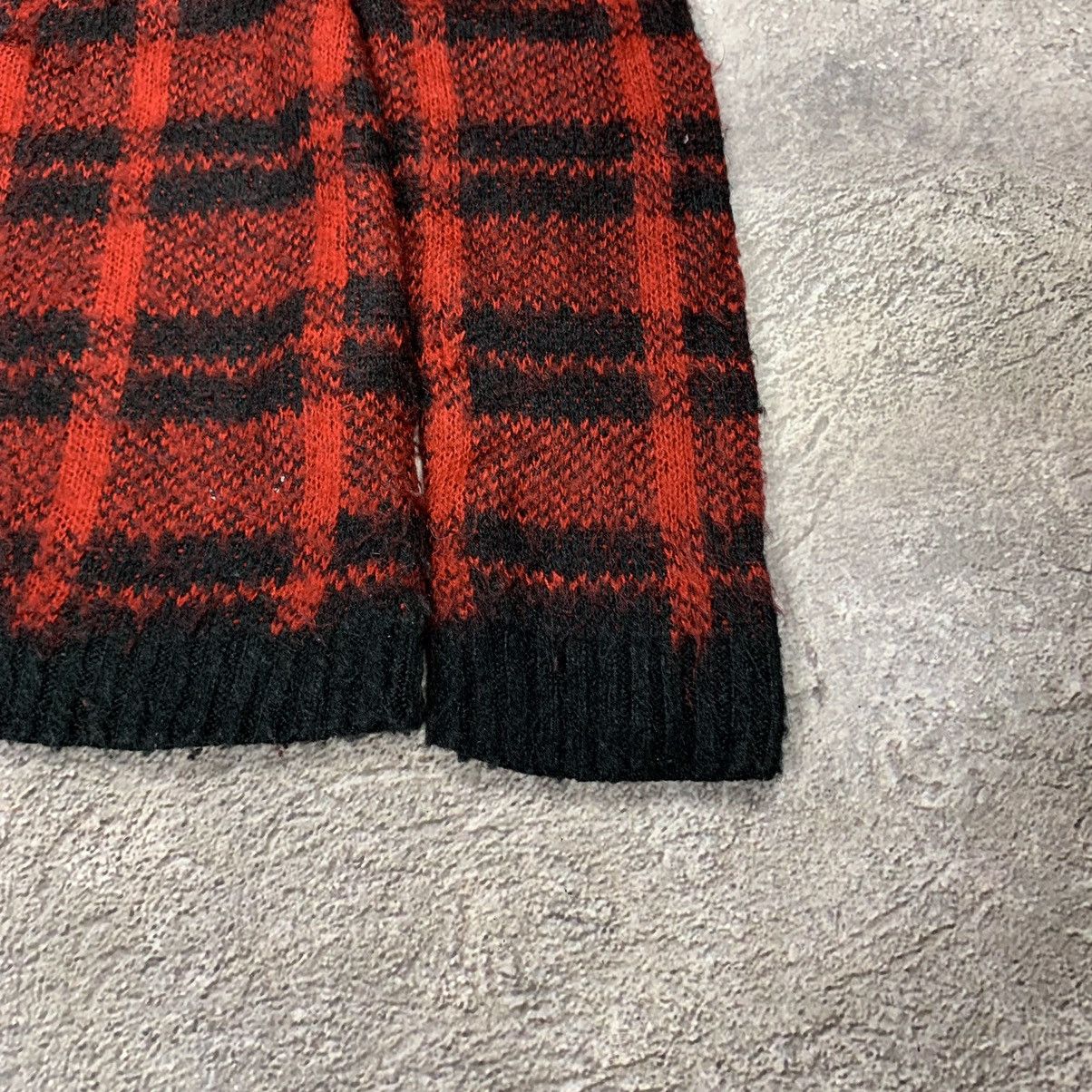 Vintage Vintage 90s Red Black Plaid Mohair Sweater Grunge Boxy L Size L / US 10 / IT 46 - 2 Thumbnail