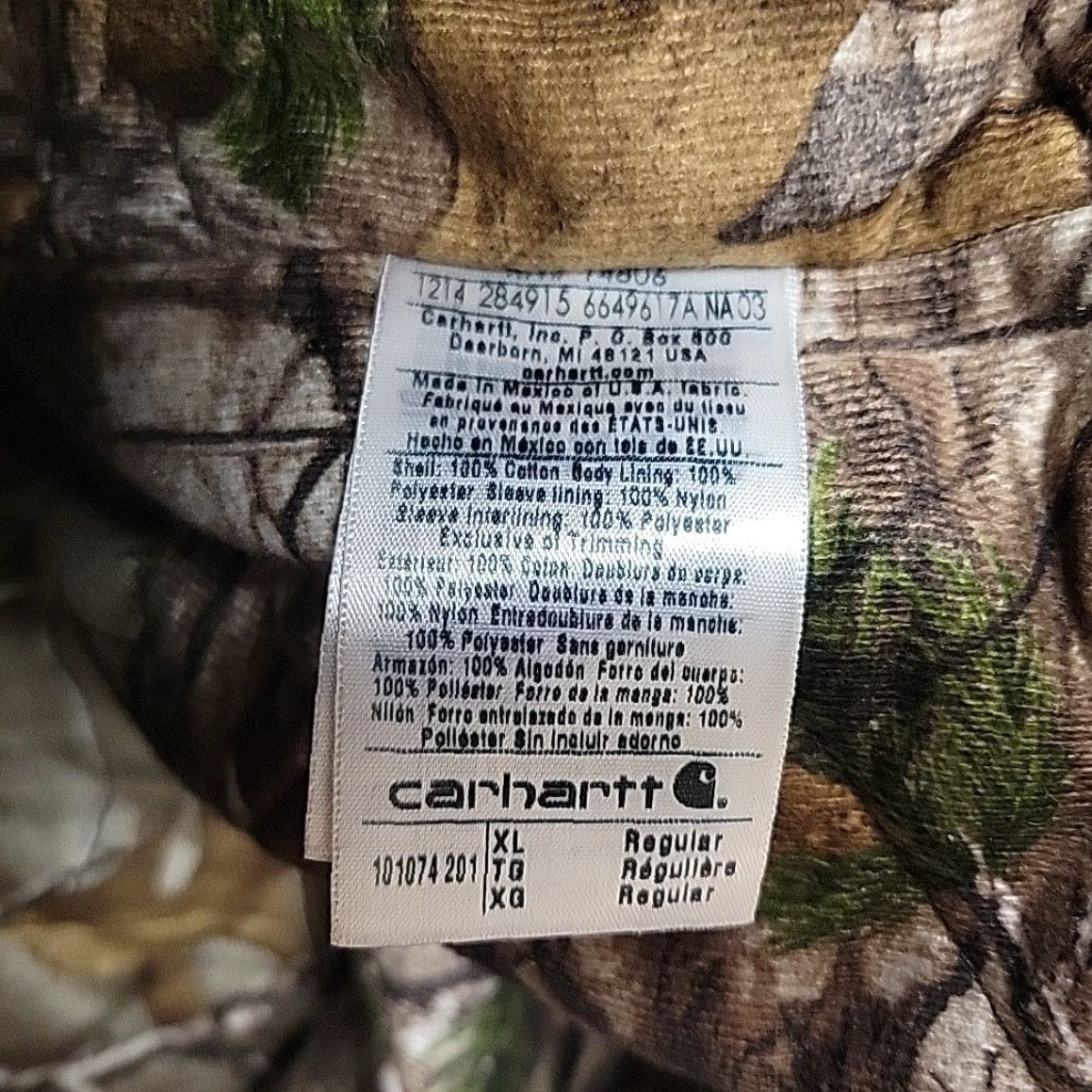 Carhartt VINTAGE Carhartt x Realtree Active Jacket Men XL Canvas Quilted Camo Hood Brown Lace? Size US XL / EU 56 / 4 - 6 Thumbnail