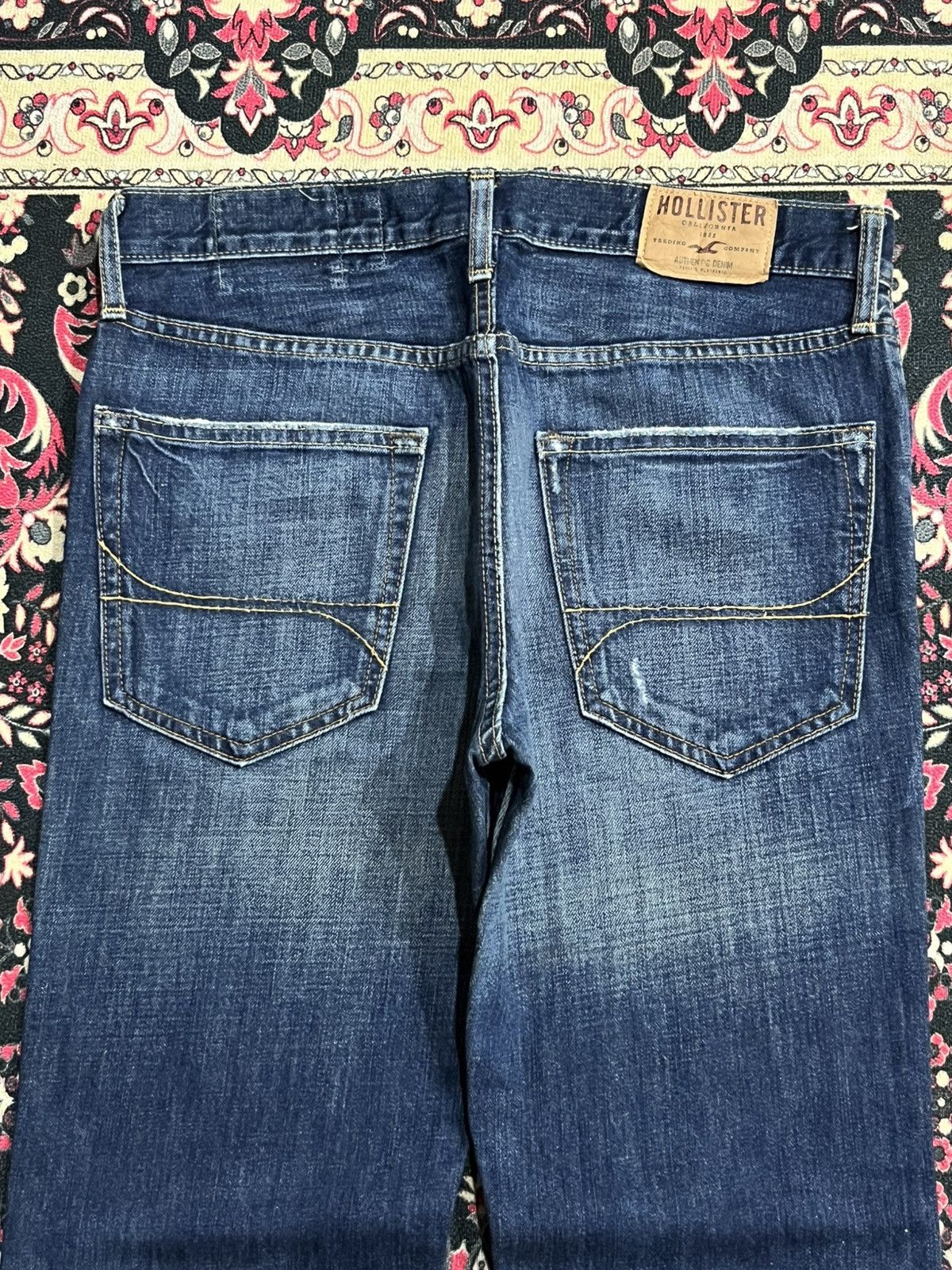 Hollister × Midwest Kids Hollister Boomer Low Rise Slim Bootcut Dark Blue Flare Jeans Size US 32 / EU 48 - 9 Thumbnail