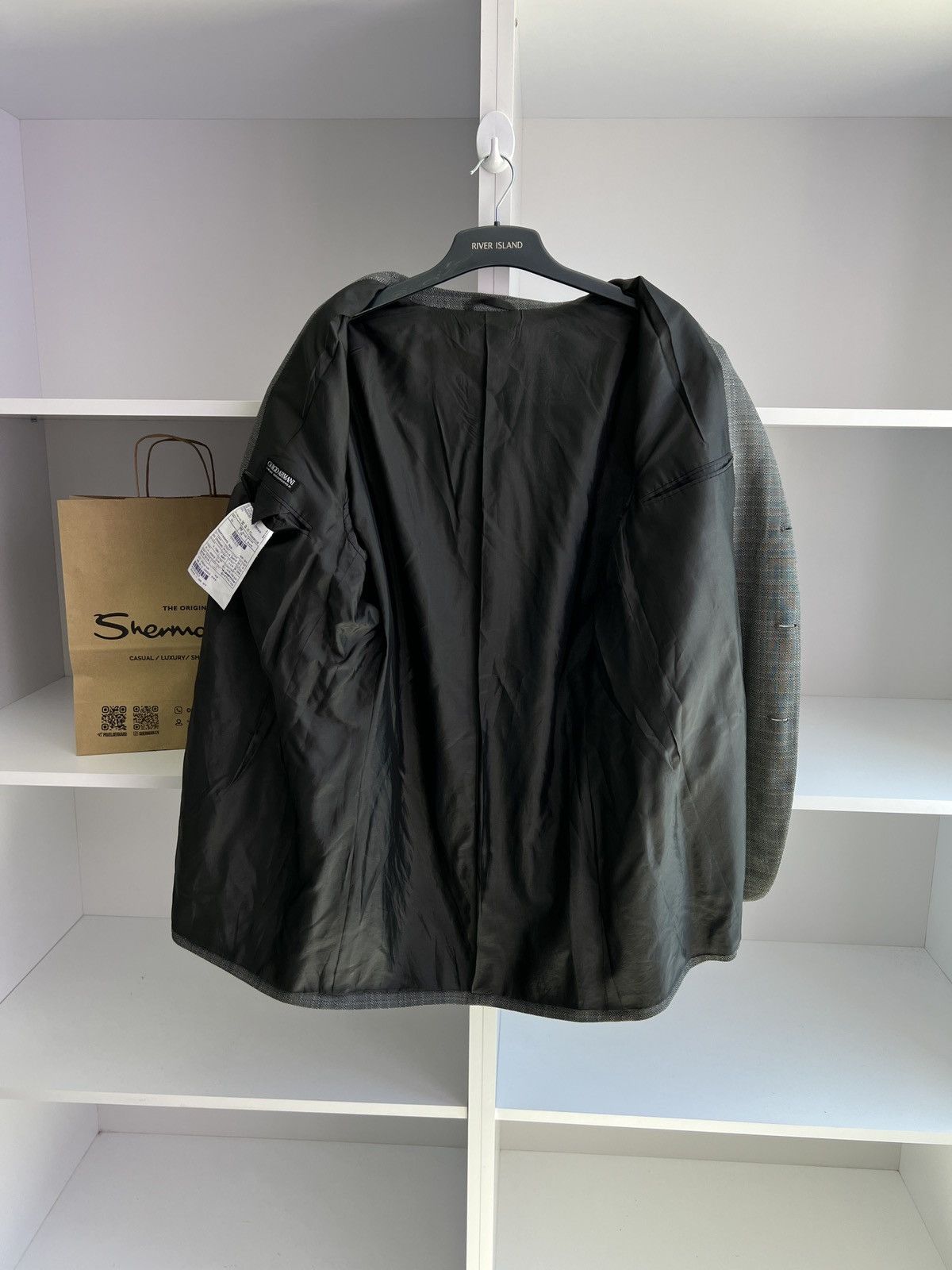 Giorgio Armani × Vintage Vintage Giorgio Armani Gray Blazer Size 52L - 6 Thumbnail
