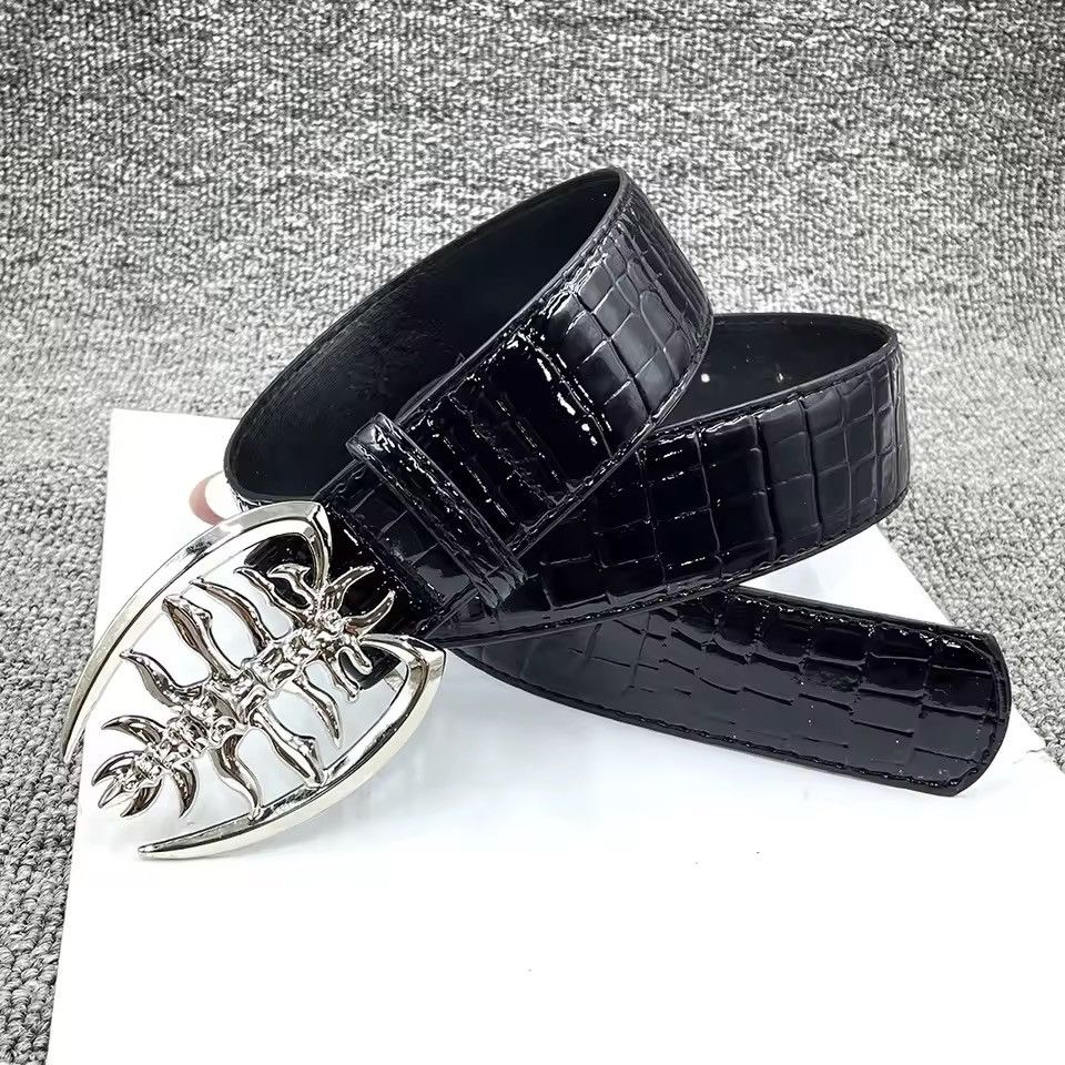 Other Y2K Punk Style Grunge Buckle PU Leather Belt Size 32 - 3 Thumbnail