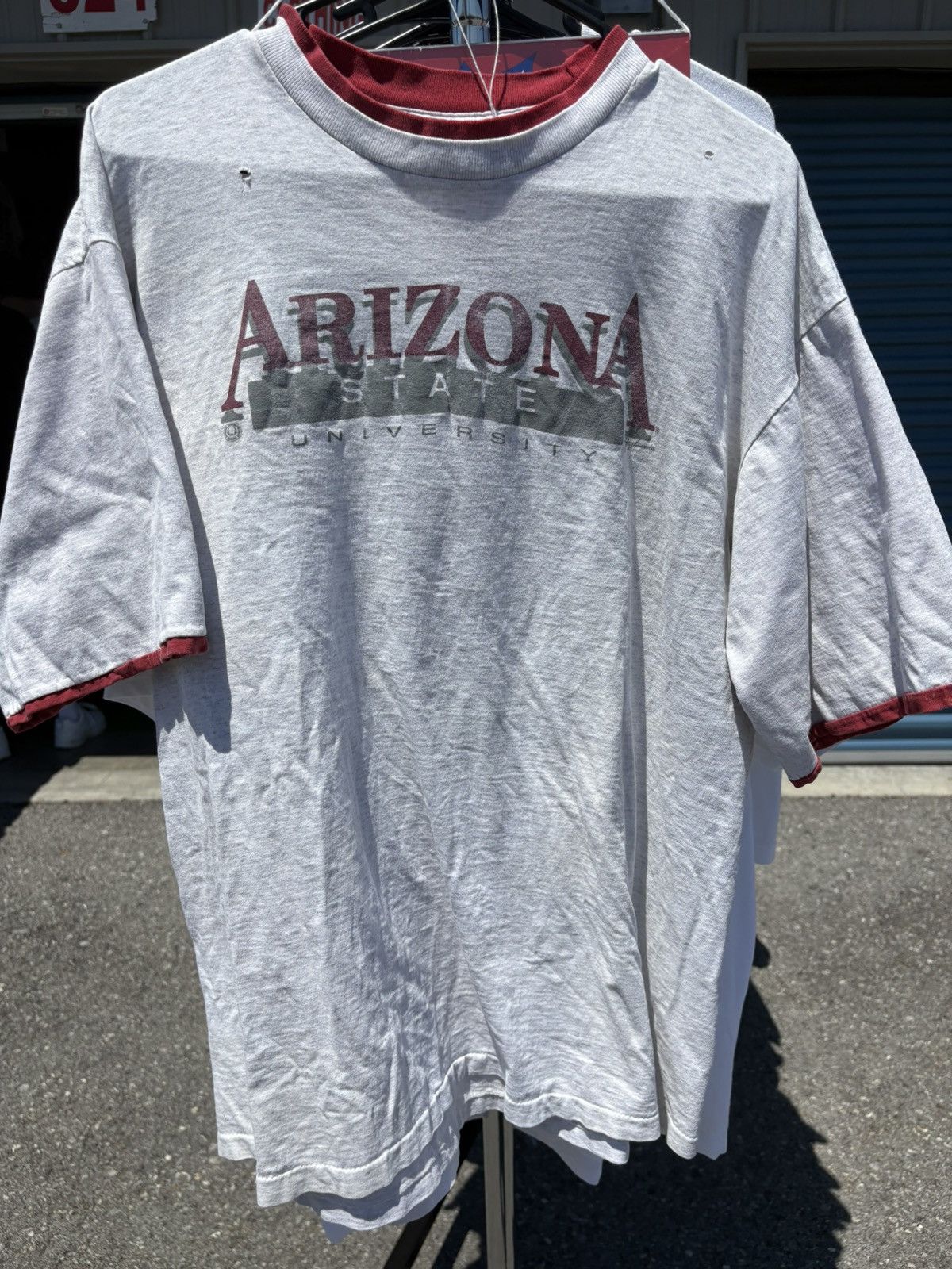 Vintage Vintage 1990s Arizona State University ringer T-shirt Size US XL / EU 56 / 4 - 1 Thumbnail