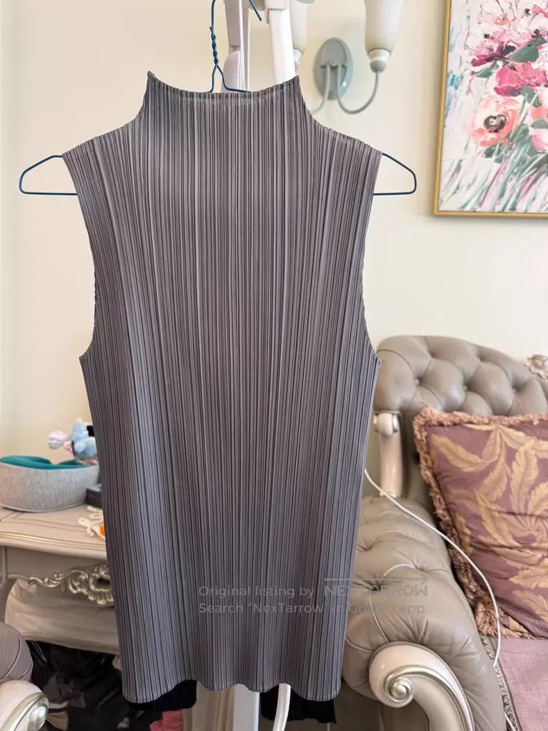 Issey Miyake Issey Miyake Dark Grey Sleeveless Tank Top Size XXL / US 16-18 / IT 52-54 - 4 Thumbnail