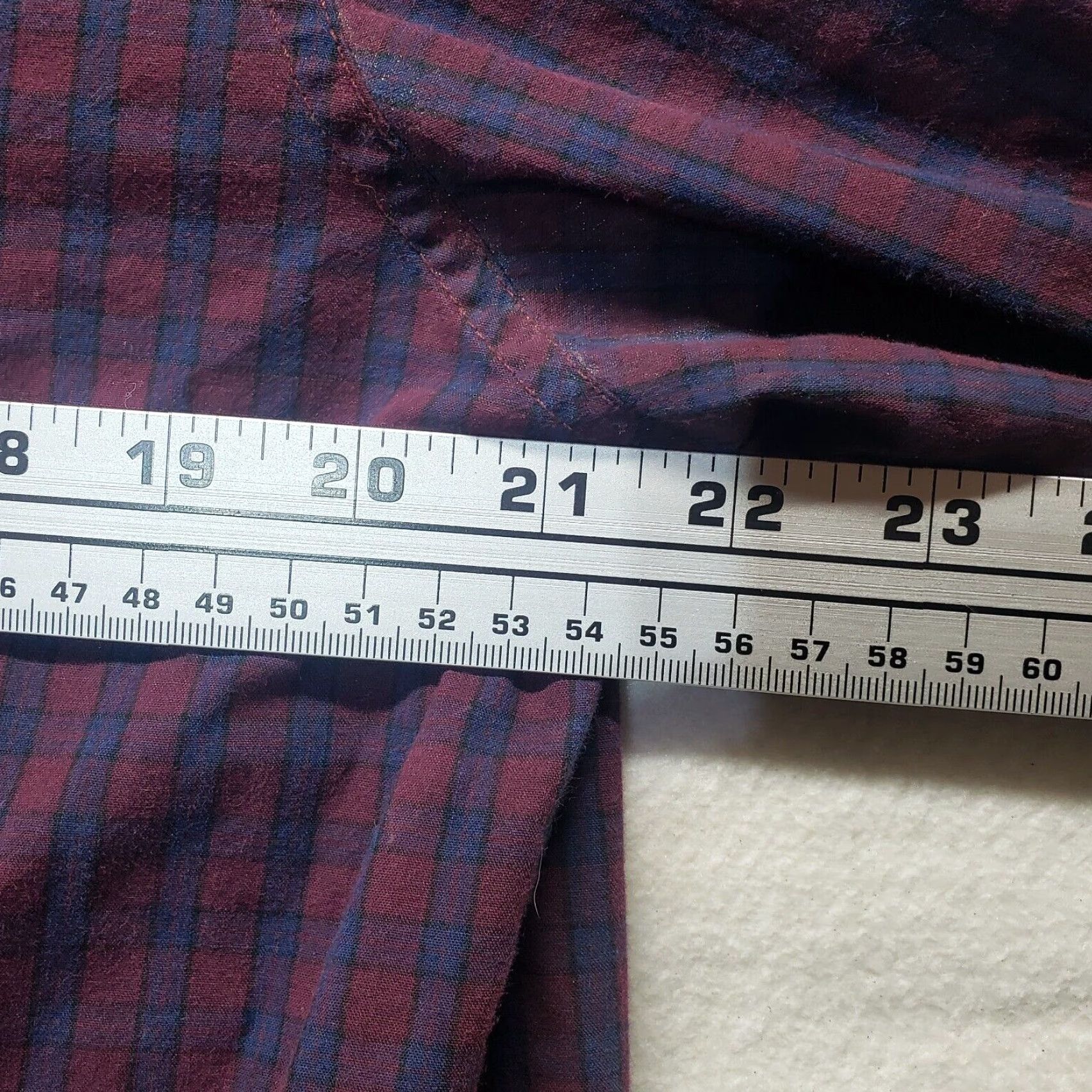 Chaps Chaps Shirt Easy Care Button-Up Purple Plaid Long Sleeve Men's Large M XL? Size US M / EU 48-50 / 2 - 5 Thumbnail