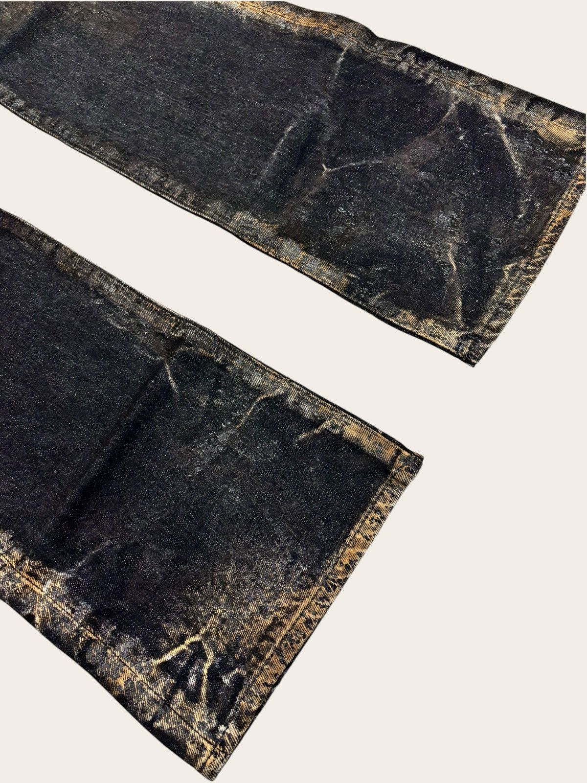 Le Grande Bleu (L.G.B.) Japan Tabloid News Acid Washed Flared Jeans Size US 30 / EU 46 - 3 Thumbnail