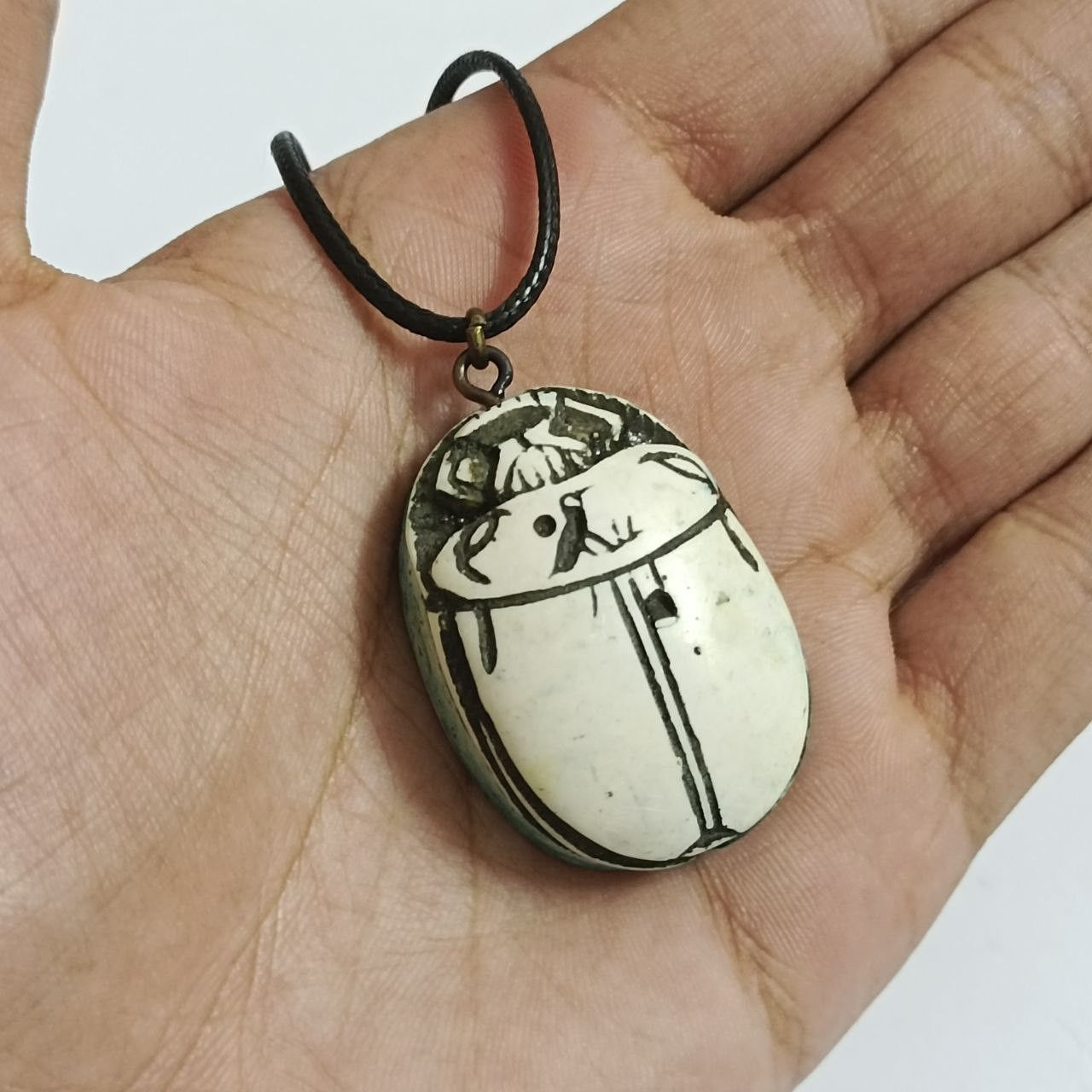Handmade Egyptian scarab pendant necklace – handmade, vintage Size ONE SIZE - 1 Thumbnail