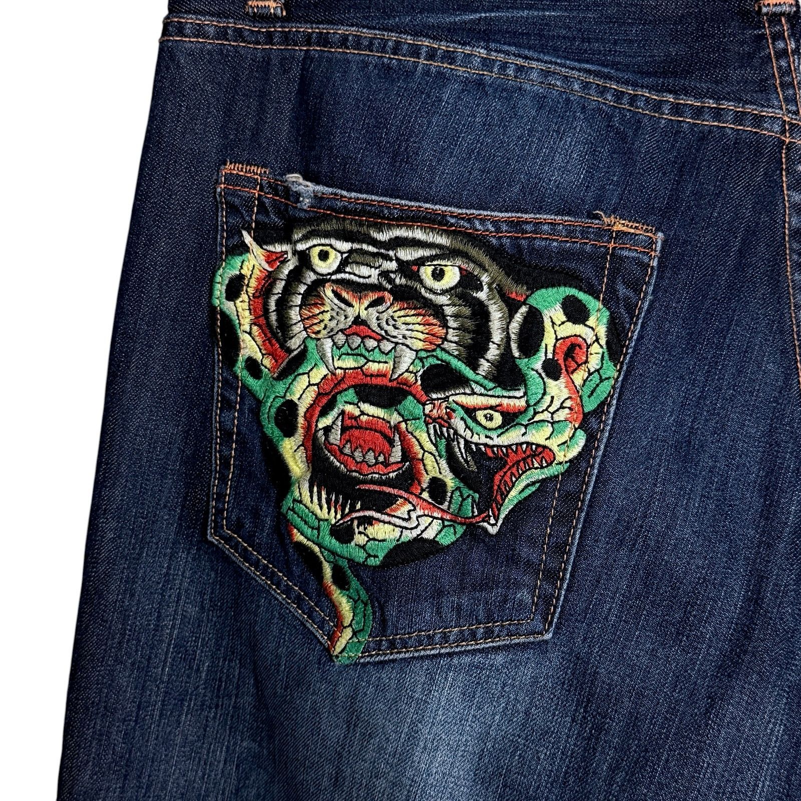 Ed Hardy Vintage Y2K Ed Hardy Men's 36x34 Embroidered Snakes Jeans Size US 36 / EU 52 - 4 Thumbnail