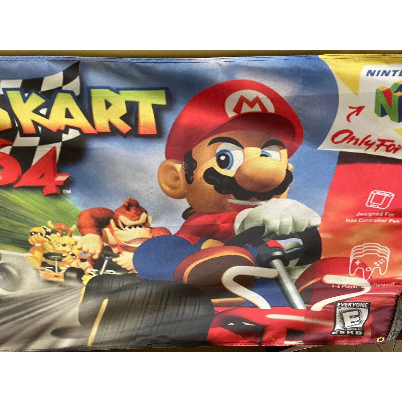 Other Mario Kart 64 5ft Flag Nintendo N64 1997 Banner Poster Size ONE SIZE - 3 Thumbnail