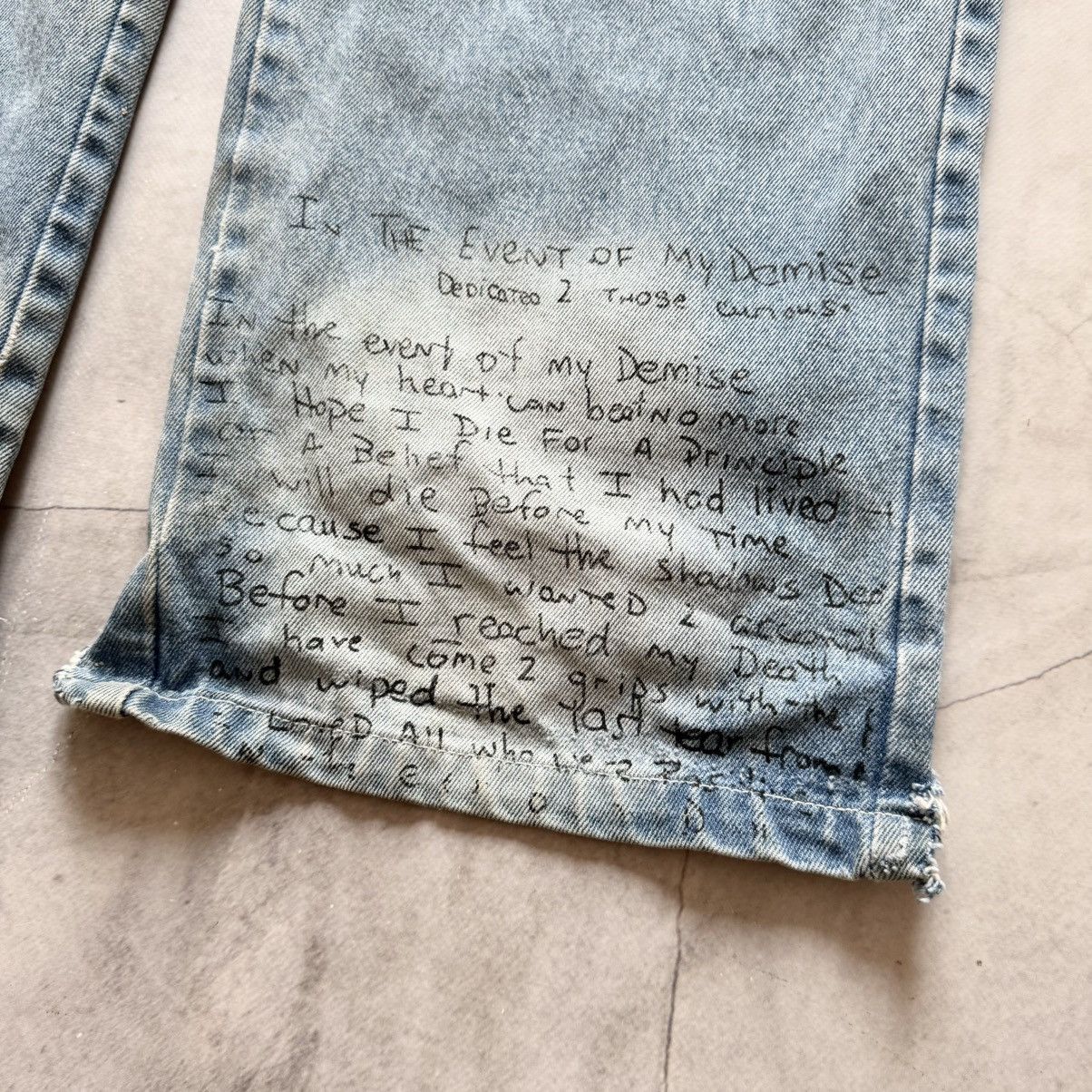 Makaveli 2Pac Makavelli Wu-Tang Rap Big Logo Distressed Poem Jeans Size US 34 / EU 50 - 3 Thumbnail