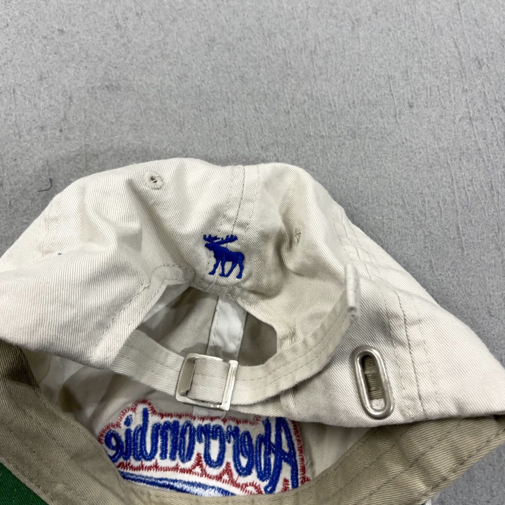 Abercrombie & Fitch VINTAGE Abercrombie & Fitch Hat Adult Beige Script Distressed Dad Cap 90s Y2K Size ONE SIZE - 5 Thumbnail