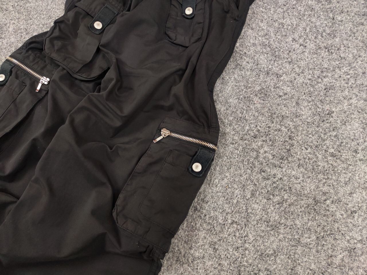 If Six Was Nine Rare Vintage Y2K Japanese Black cotton Cargo Baggy Pants Size US 32 / EU 48 - 5 Thumbnail