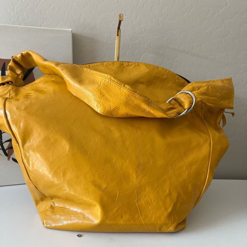 Isabel Marant Isabel Marant Saffron Yellow Eewa Glazed Lambskin Leather Ho Size ONE SIZE - 7 Thumbnail