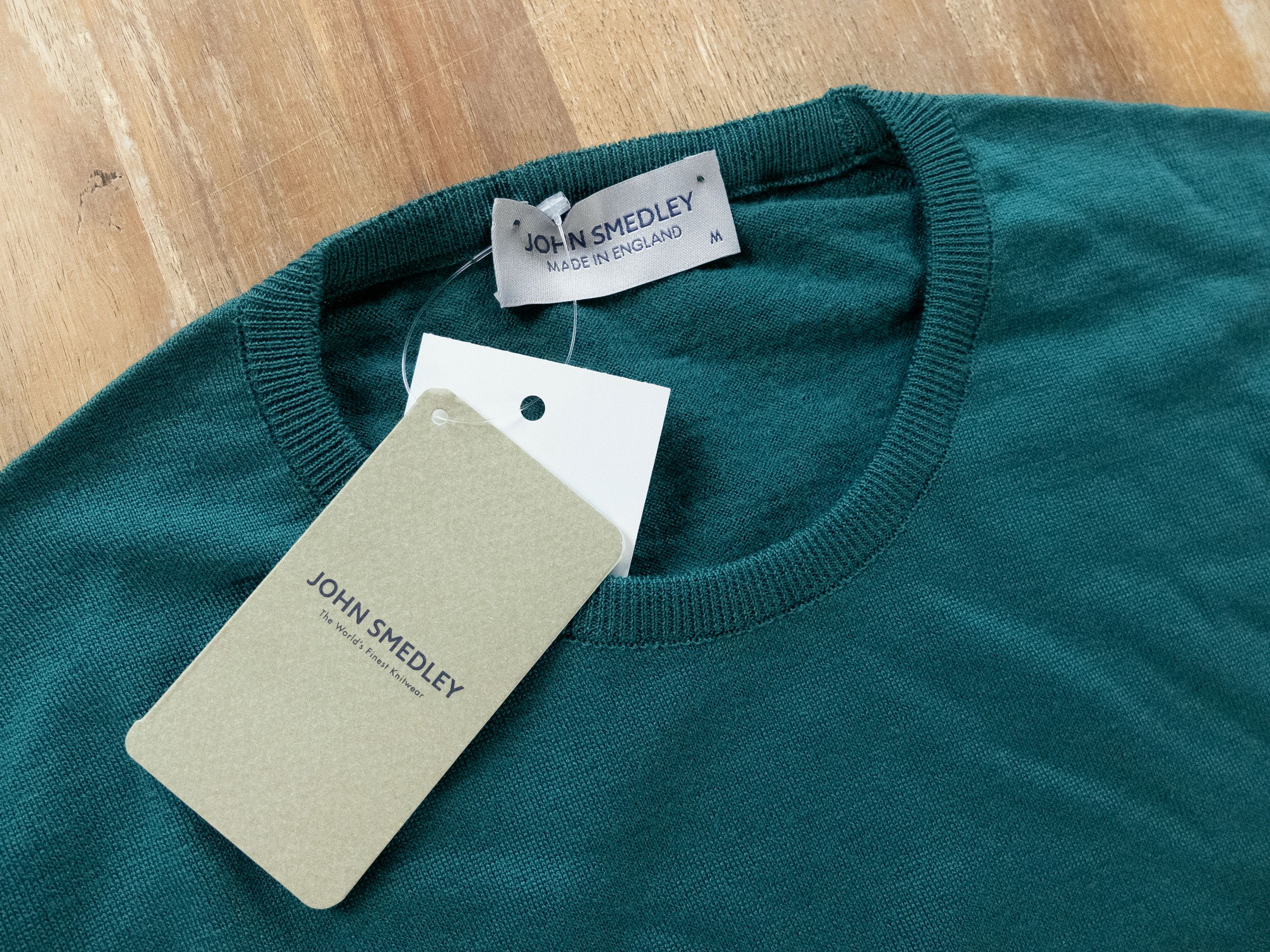 John Smedley JOHN SMEDLEY green wool crewneck sweater Medium (DEFECT) Size US M / EU 48-50 / 2 - 3 Thumbnail