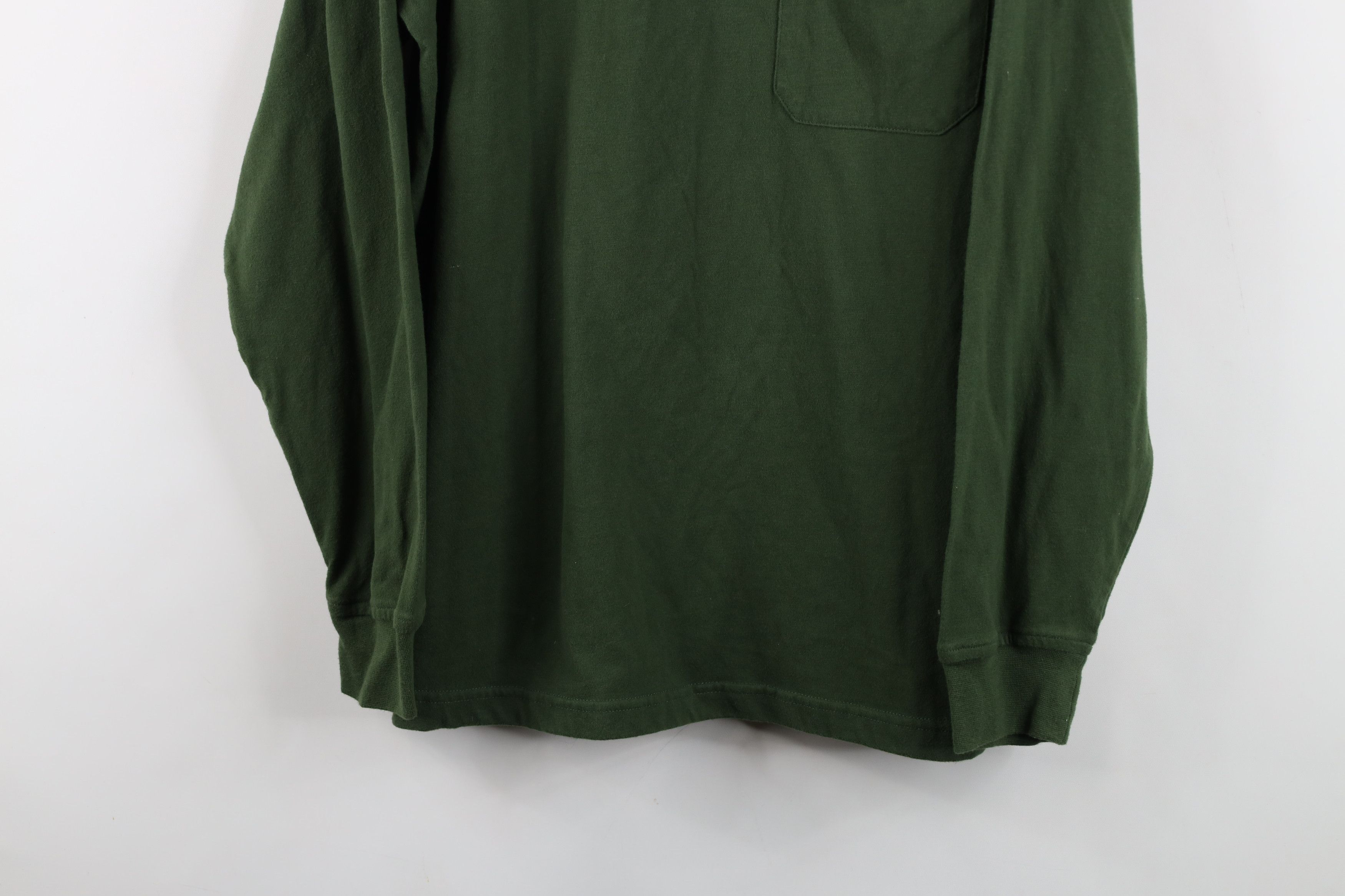 Vintage Vintage 90s Streetwear Blank Pocket Turtleneck T-Shirt Green Size US L / EU 52-54 / 3 - 3 Thumbnail