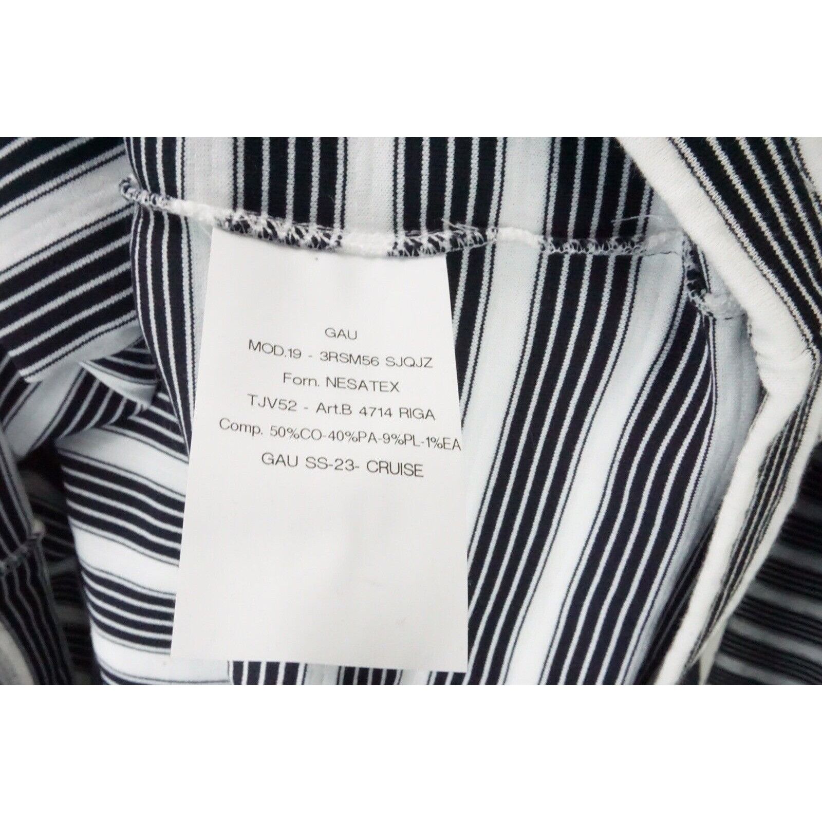 Giorgio Armani Giorgio Armani Black Label White Blue Stripe Cotton Blend Sw Size US M / EU 48-50 / 2 - 5 Thumbnail