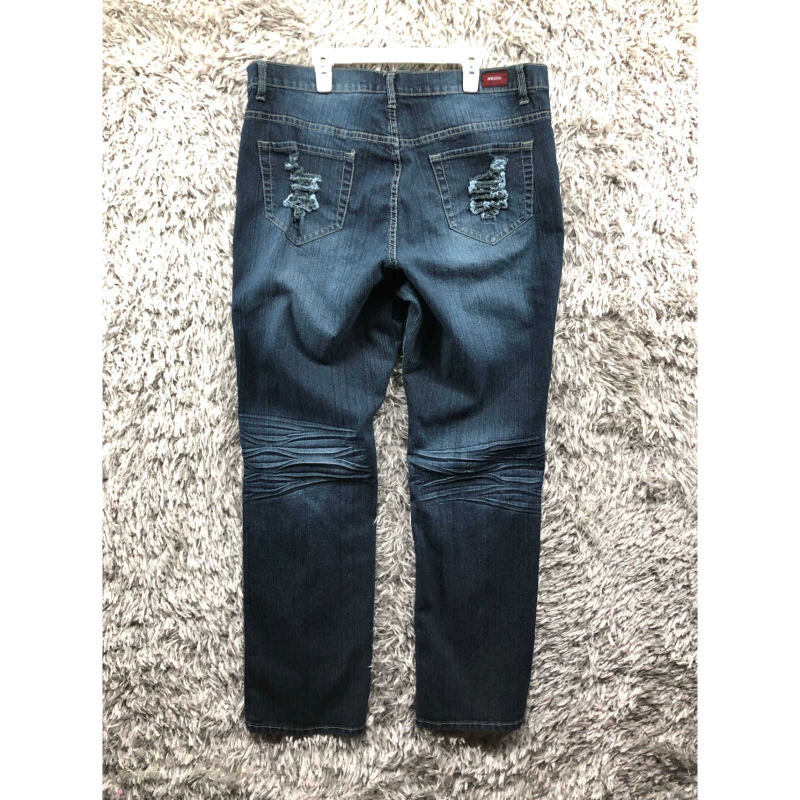 Denime Neeso Jeans Size 16 Womens Mid Rise Dark Wash Blue Denim Straight Leg Jeans Size 38" / US 16 / IT 52 - 6 Thumbnail