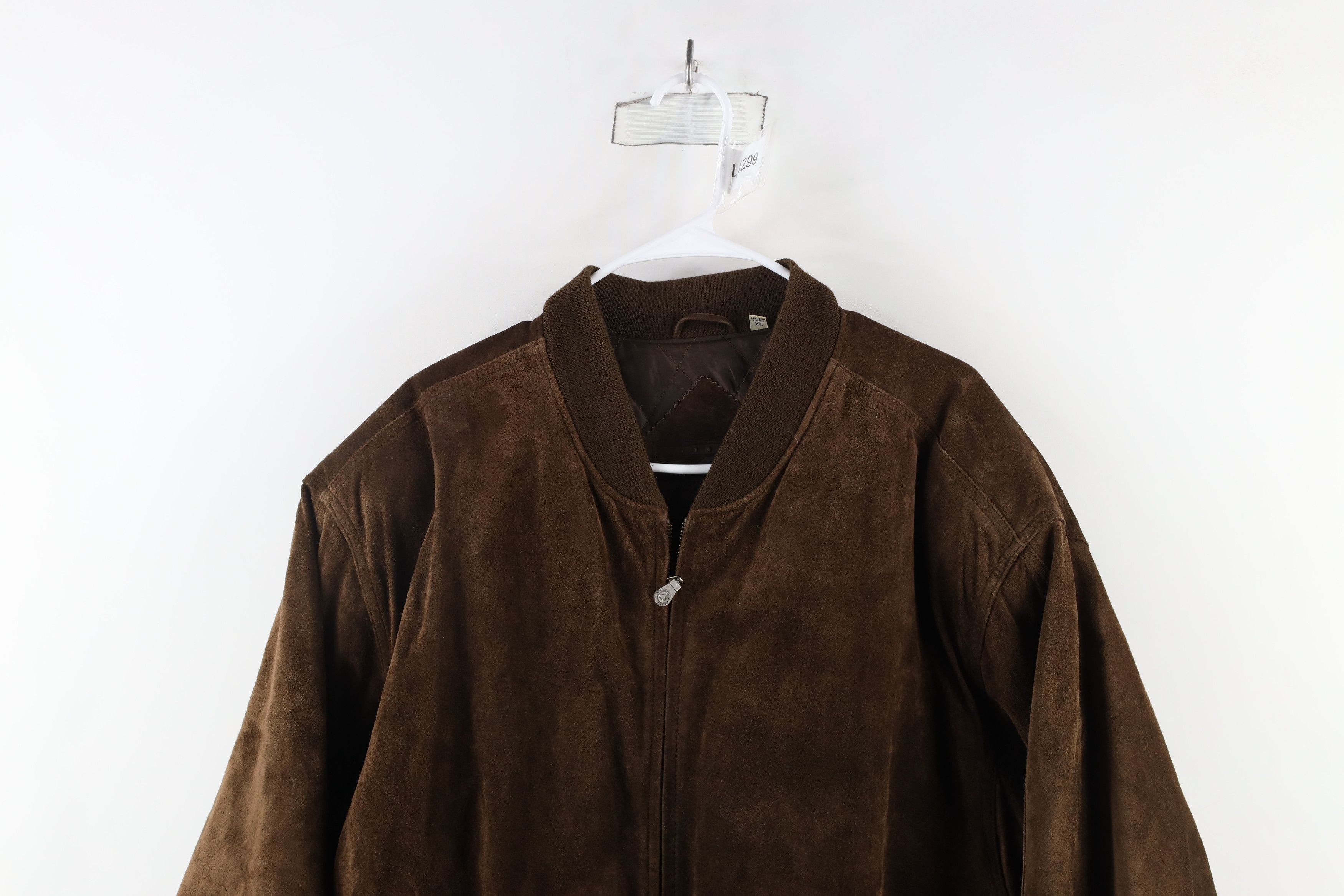 Vintage Vintage 90s Streetwear Suede Leather Flight Bomber Jacket Size US XL / EU 56 / 4 - 2 Thumbnail