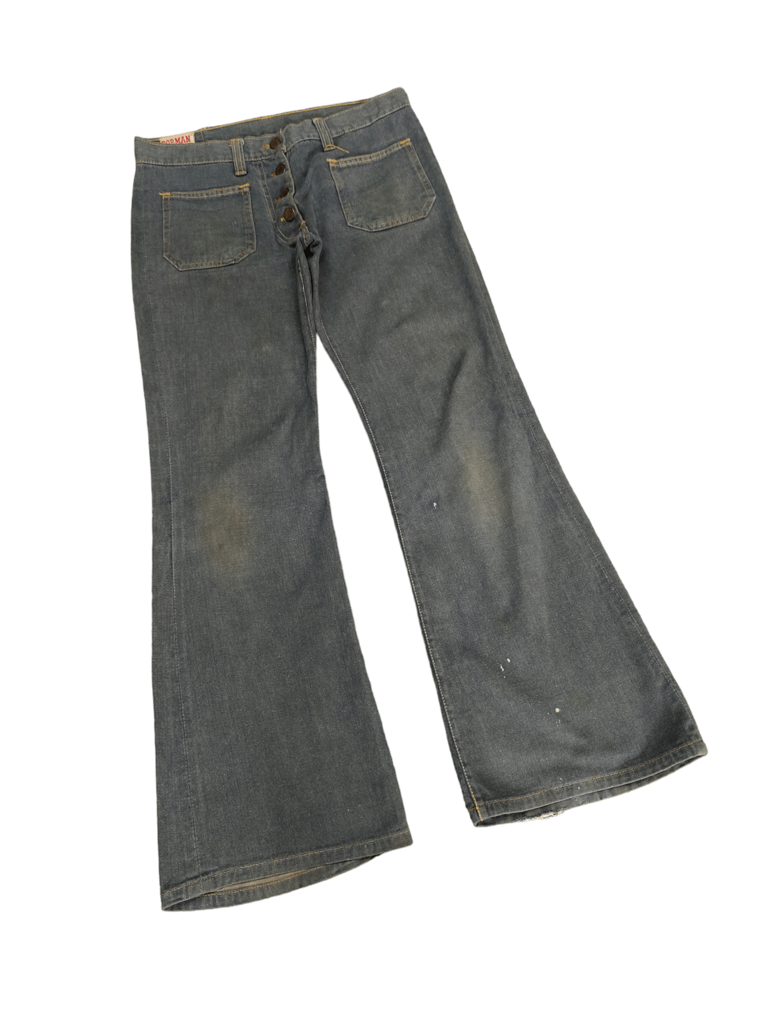 If Six Was Nine Flare Jeans Borman Distress Faded Bootcut Bell Bottom 80s Size US 30 / EU 46 - 3 Thumbnail