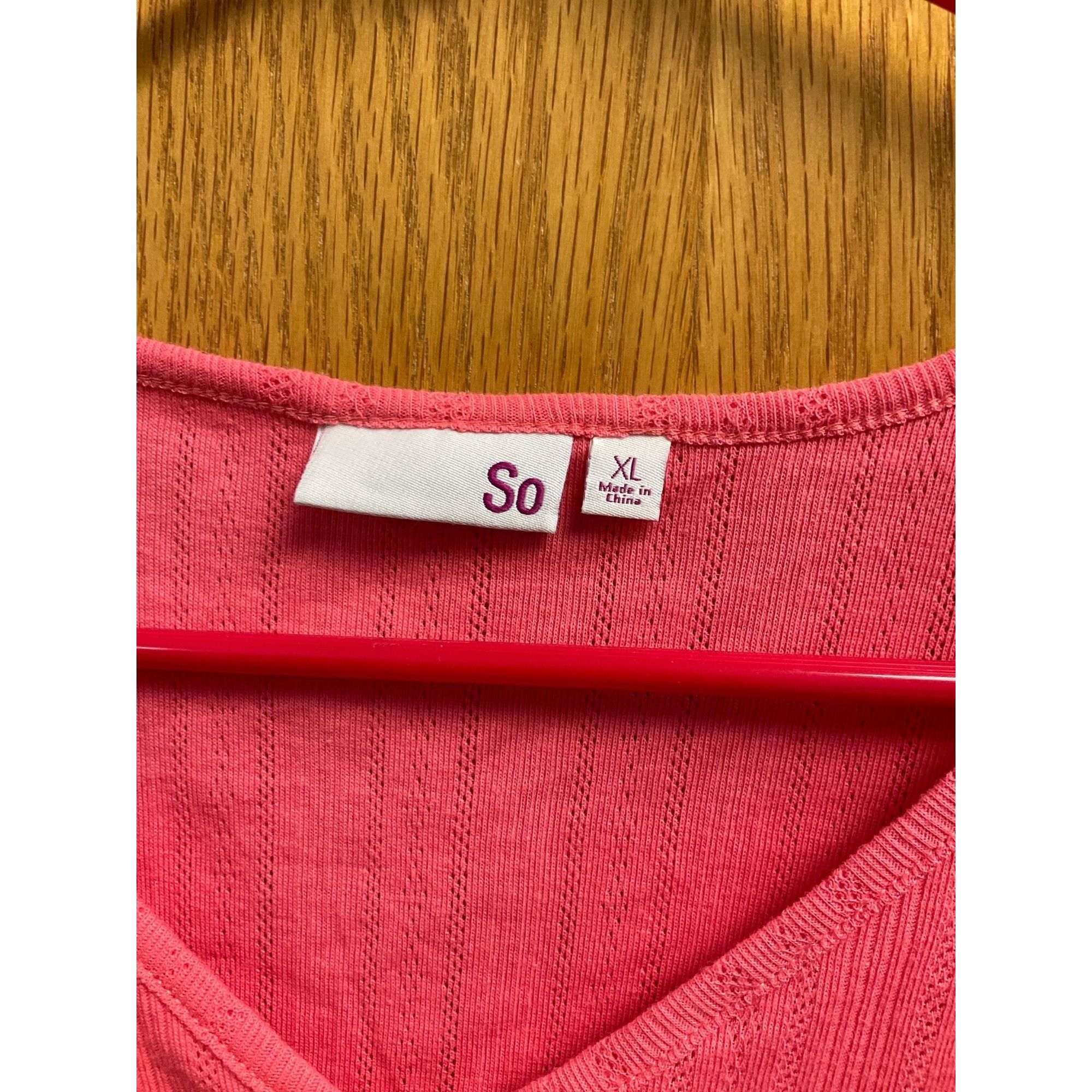 Other So Juniors Coral Ribbed V-Neck Cropped Top Short Sleeve Size XL / US 12-14 / IT 48-50 - 7 Thumbnail