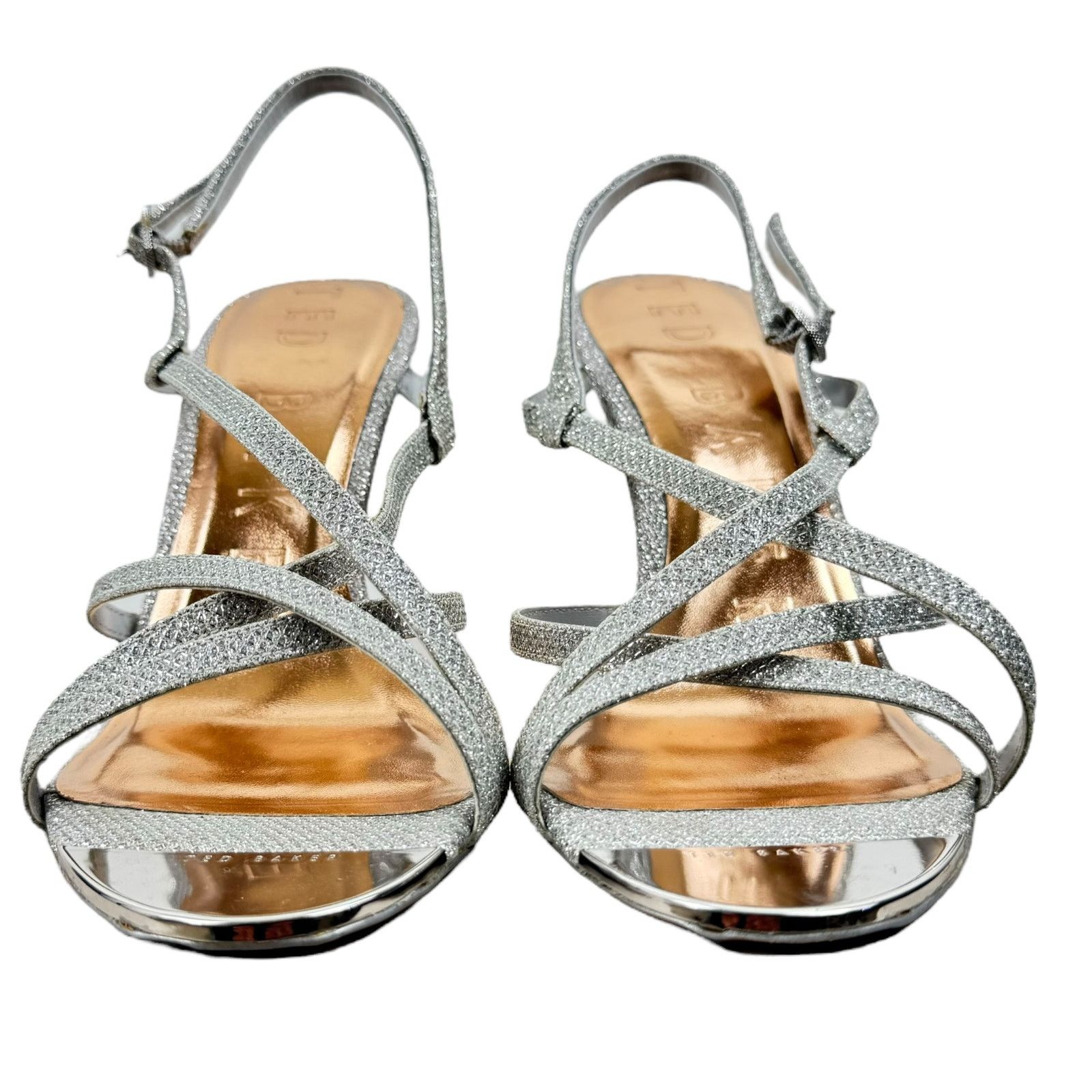 Ted Baker NEW Ted Baker Theanam Leather Metallic Glitter Pumps Silver Size US 10 / IT 40 - 5 Thumbnail