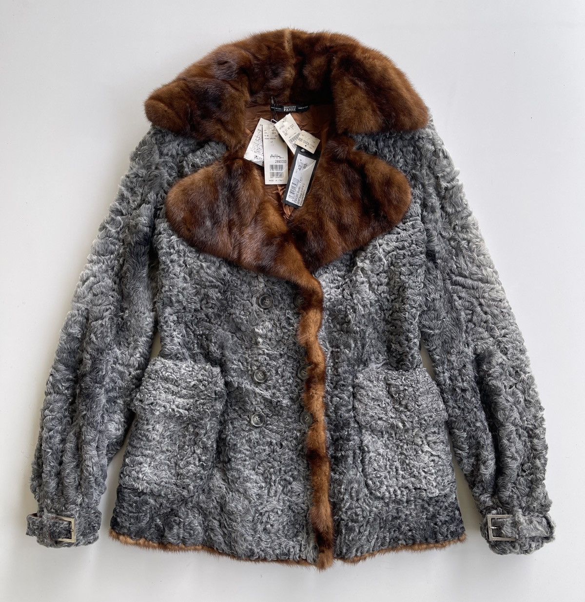 Gianfranco Ferre Luxury Curly Fur 100% Pelle Leather Size M / US 6-8 / IT 42-44 - 2 Thumbnail