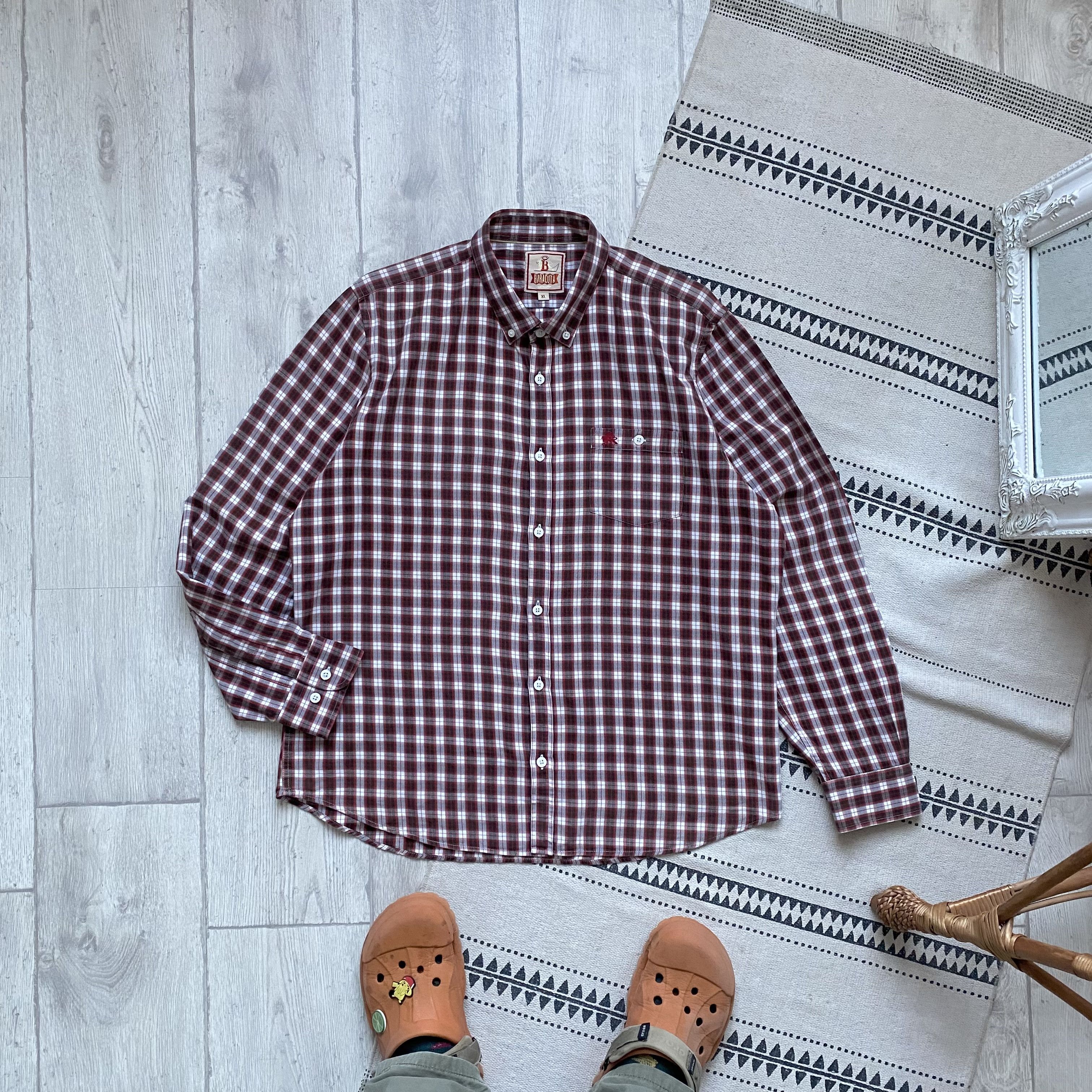 Baracuta 👔 Vintage luxury Batacuta Shirt checked Size US XL / EU 56 / 4 - 10 Thumbnail