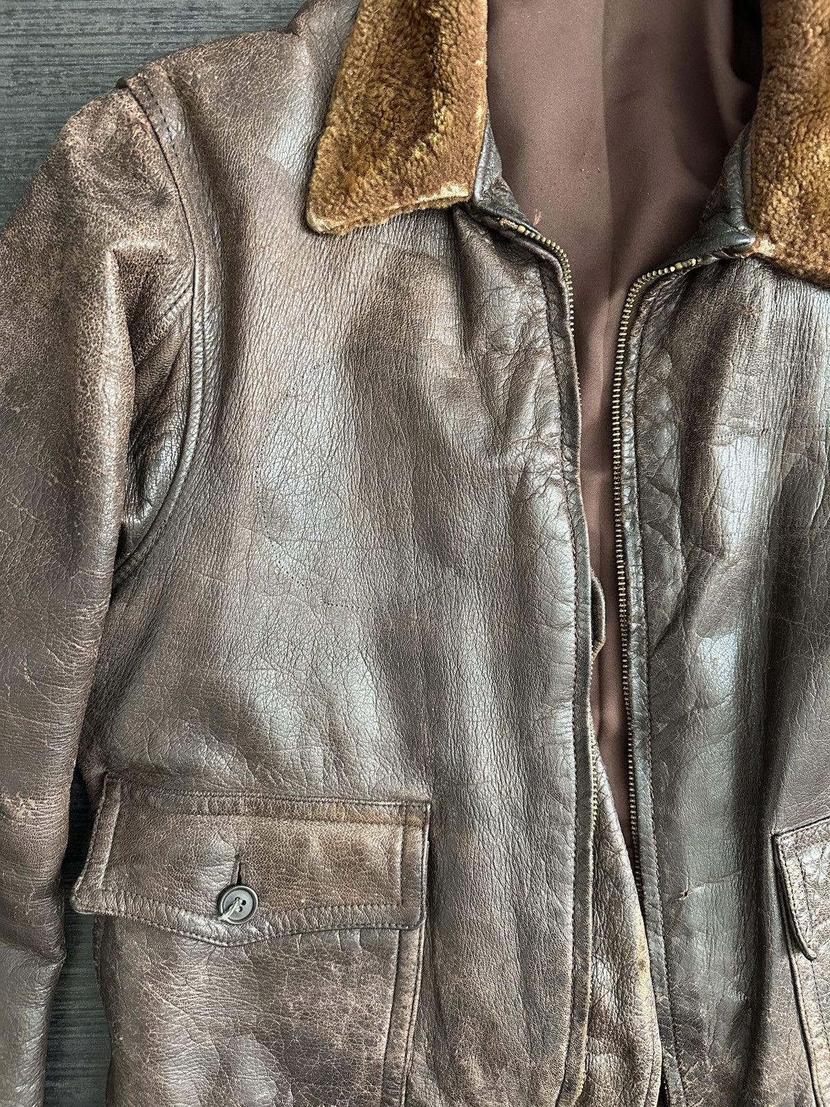 Other 1950s USN G-1 Flight Jacket Size 40(est) Size US M / EU 48-50 / 2 - 2 Thumbnail