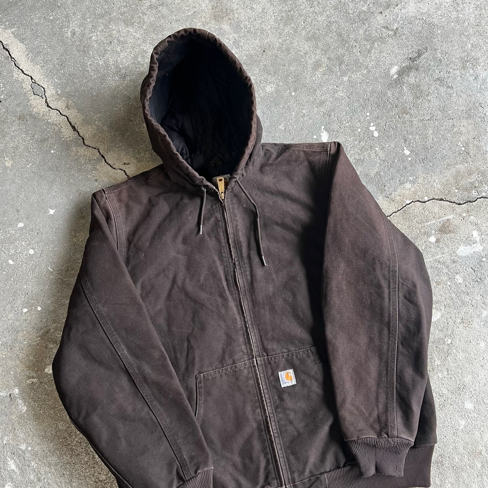 Carhartt × Vintage Carhartt WJ130 DKB WOMENS brown hooded work wear jacket Size US L / EU 52-54 / 3 - 2 Thumbnail