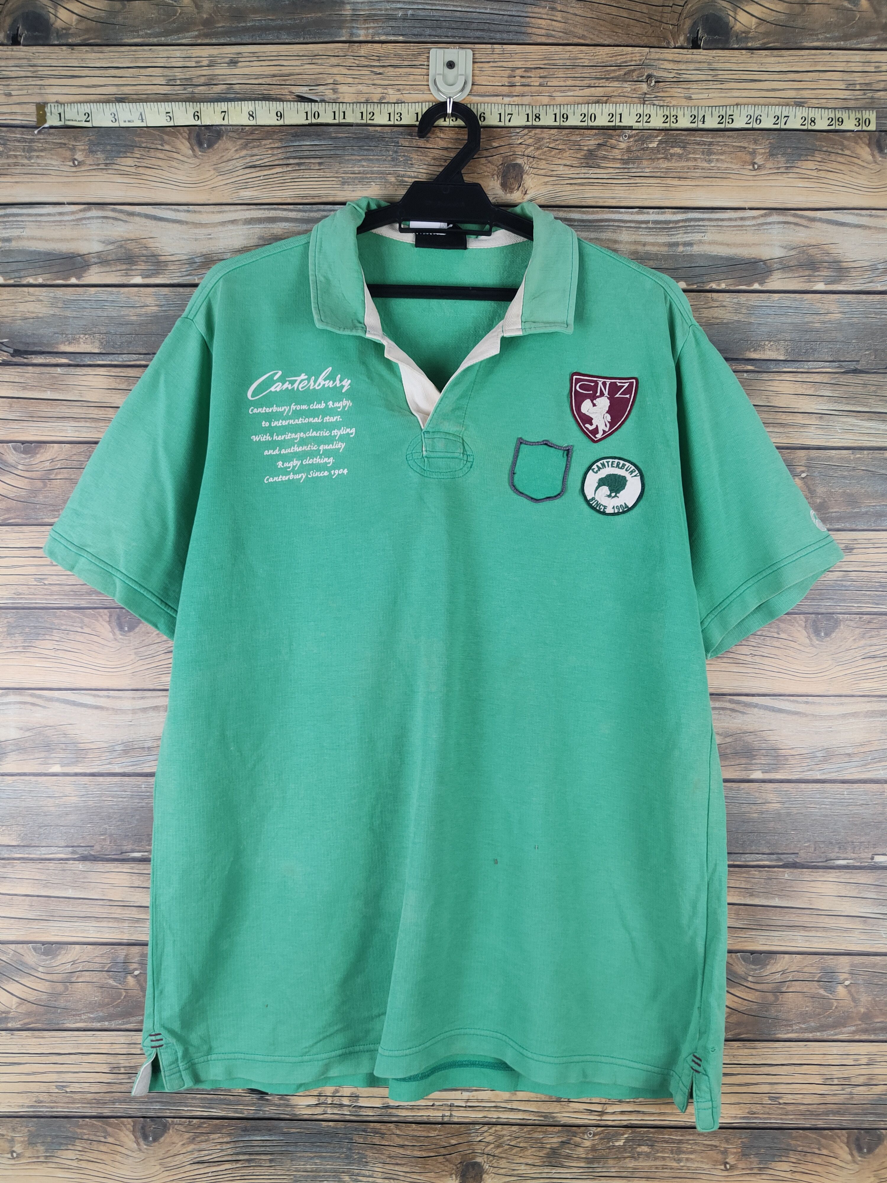 DL Canterbury of New Zealand Green Polo Shirts #1628