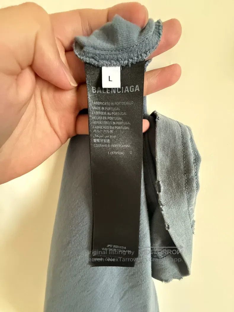 Balenciaga Balenciaga Diamond Letter Printed Short Sleeve Haze Blue Size US L / EU 52-54 / 3 - 4 Thumbnail