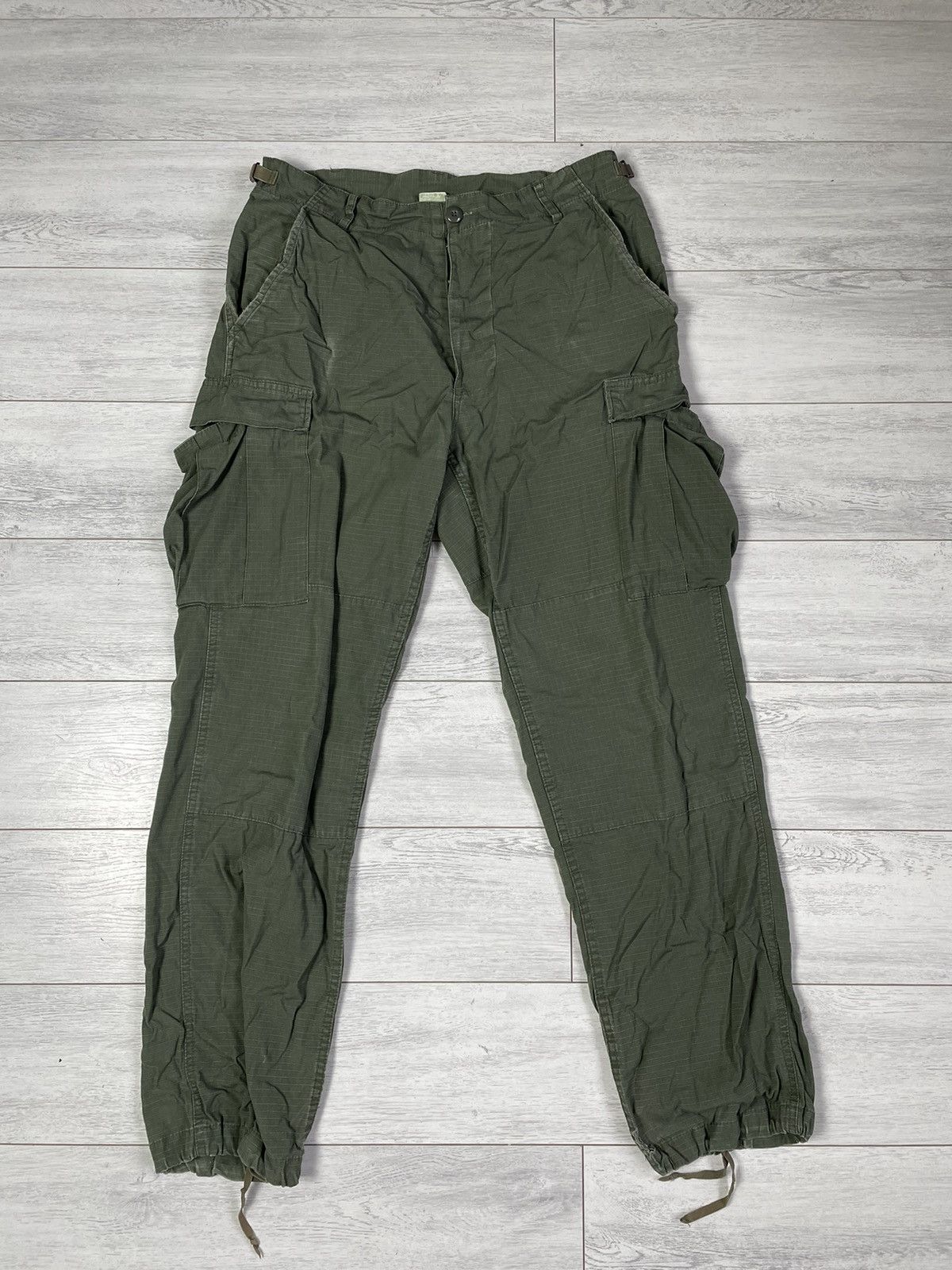 image of Vintage 60S Vietnam War Wr Poplin Ripstop Cargo Pants Usa in Olive, Men's (Size 36)
