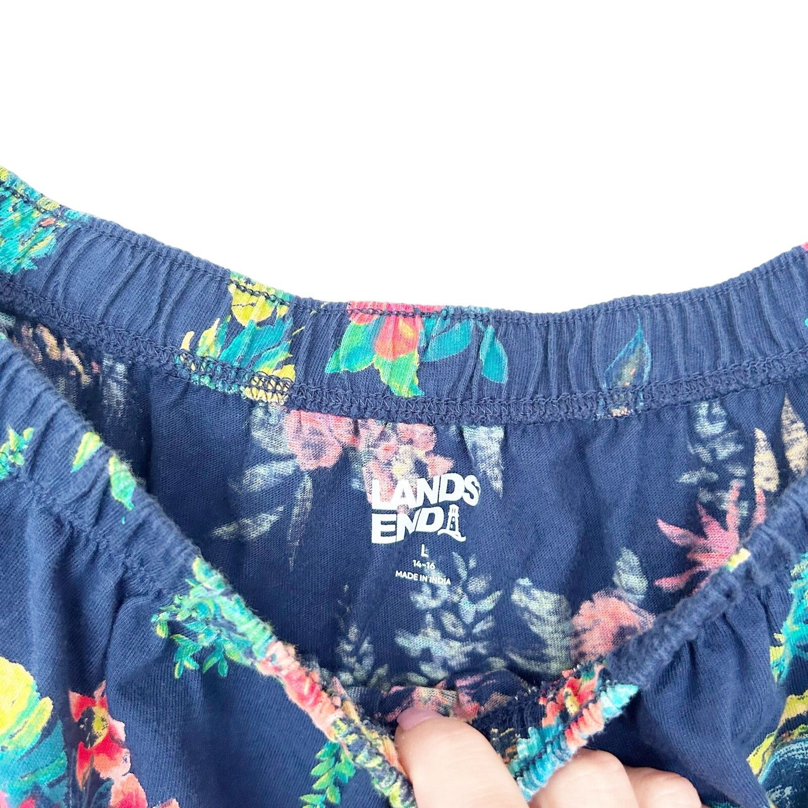 Lands' End Lands End Blue Floral Dress Sz L Size L / US 10 / IT 46 - 2 Thumbnail