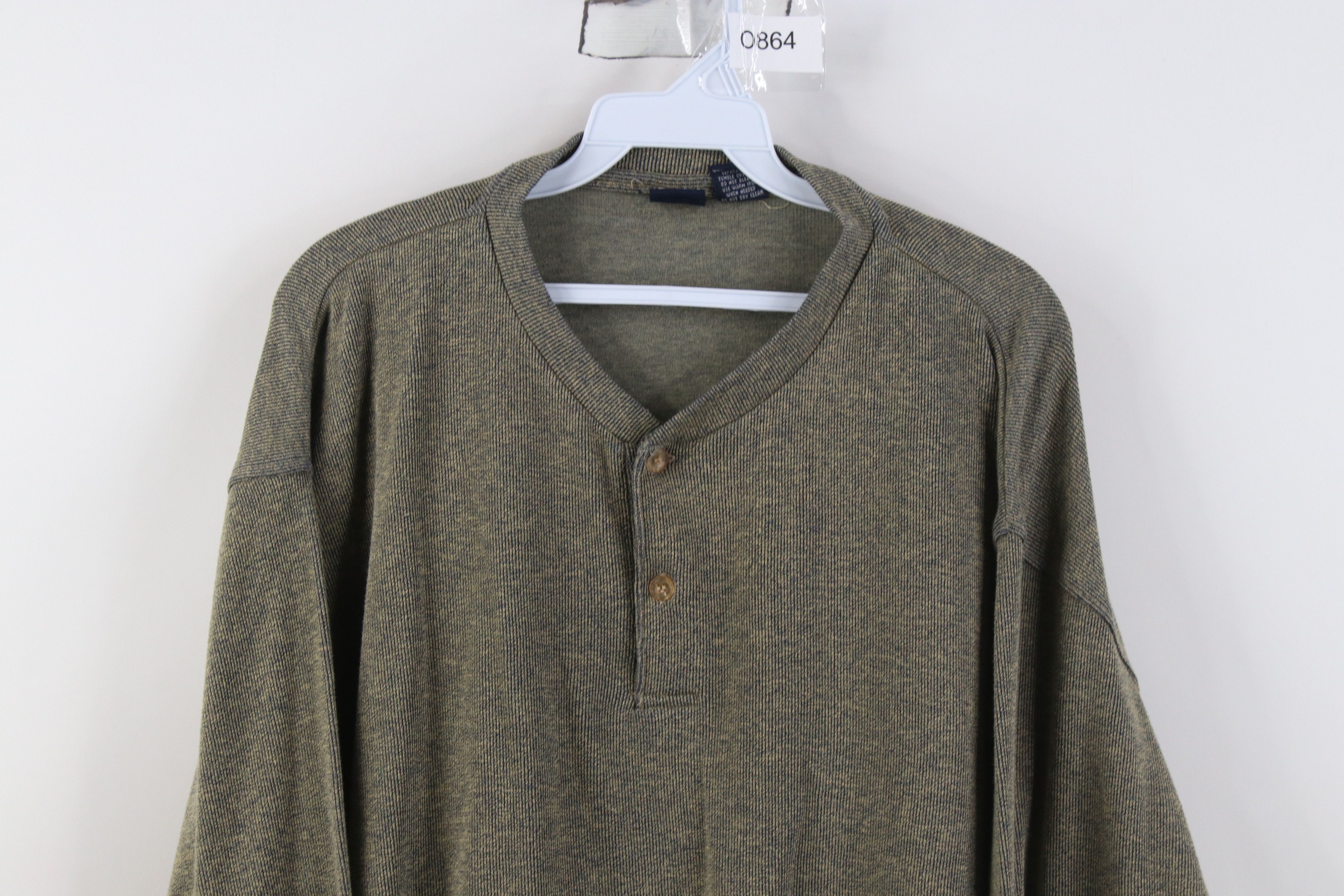 Vintage Vintage 90s Streetwear Ribbed Long Sleeve Henley T-Shirt Size US XXL / EU 58 / 5 - 2 Thumbnail