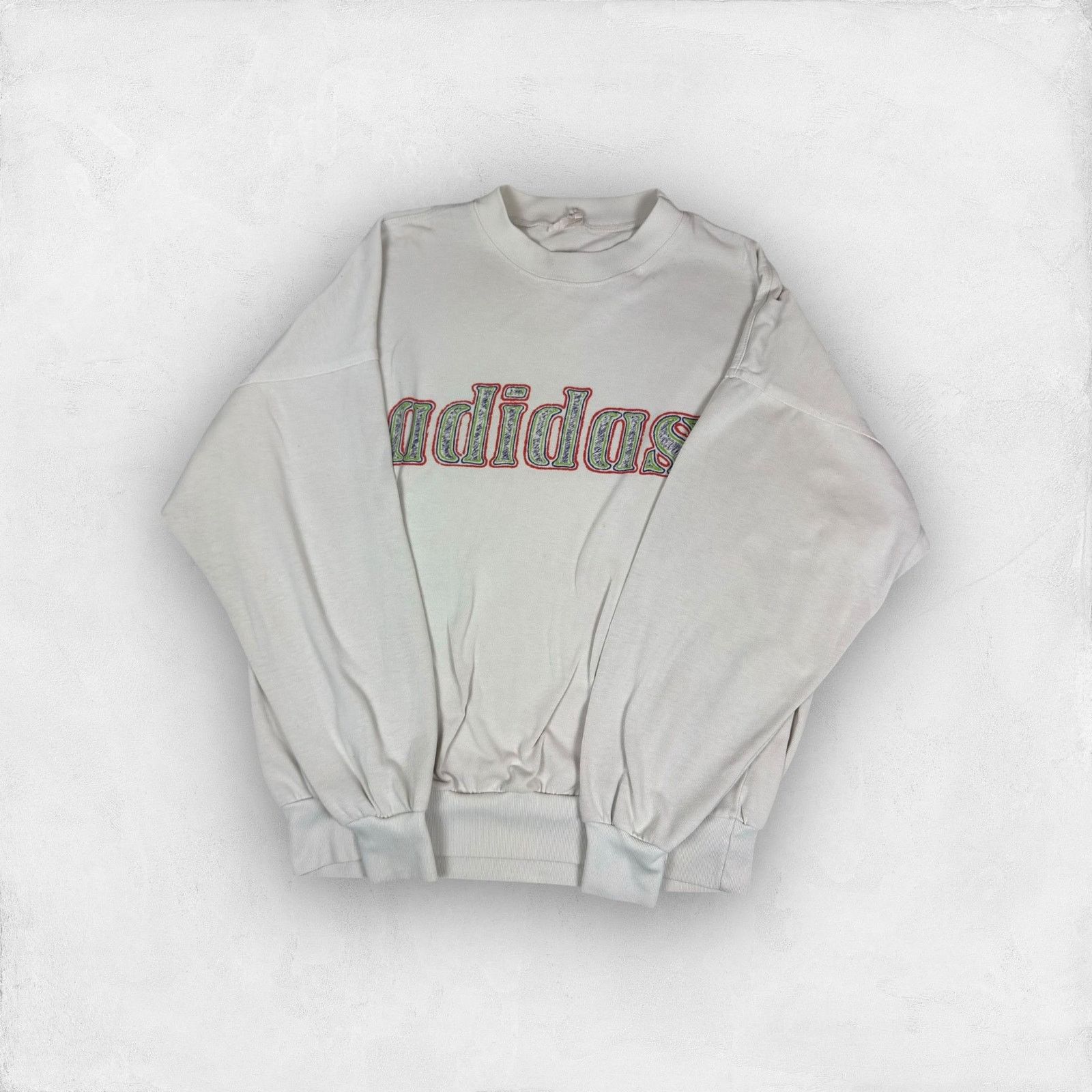 Adidas × Vintage Adidas Beige Spell Out Essential Pullover Sweatshirt Size US M / EU 48-50 / 2 - 1 Thumbnail