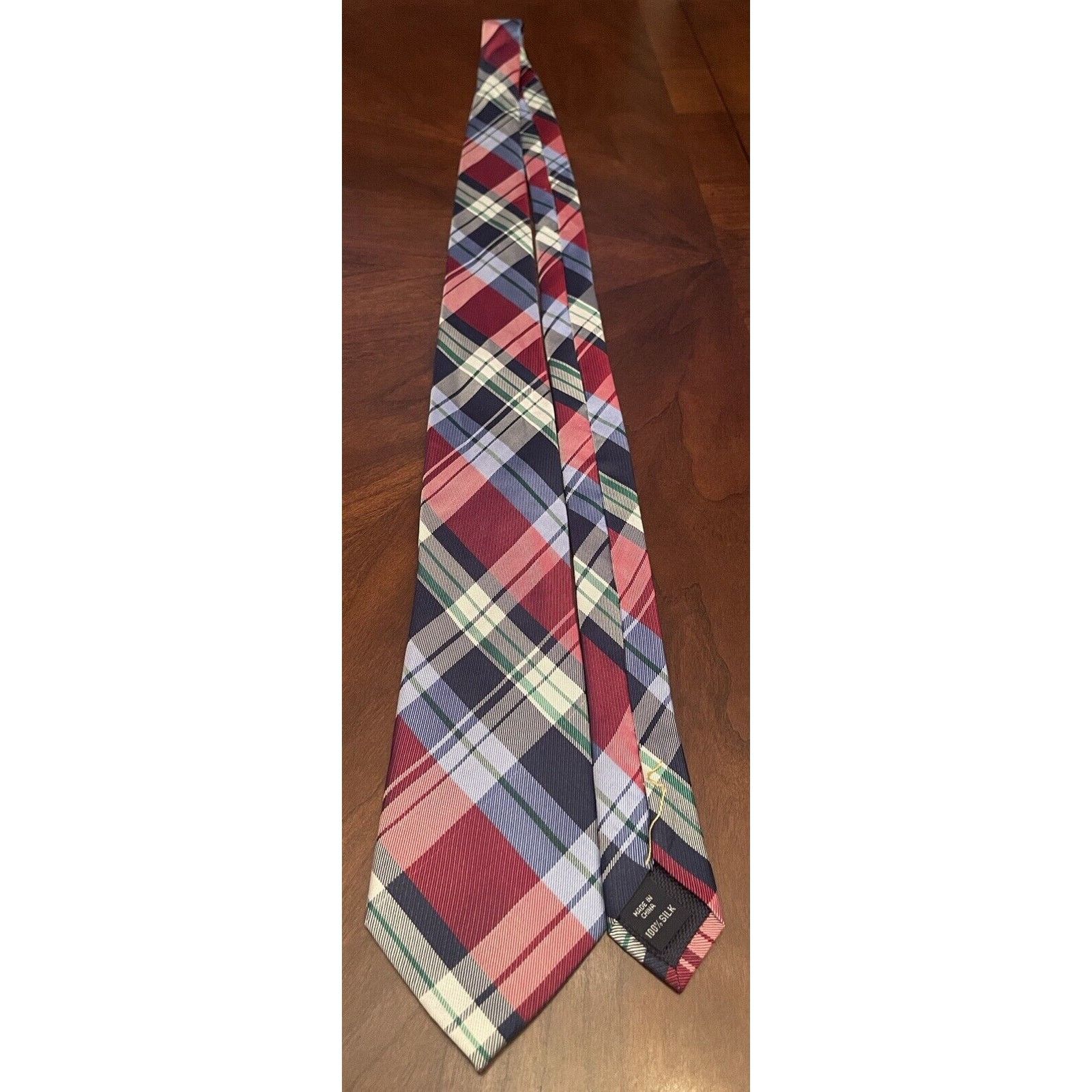 Nautica Nautica Red Blue Green 100% Silk Made In China Size ONE SIZE - 3 Thumbnail