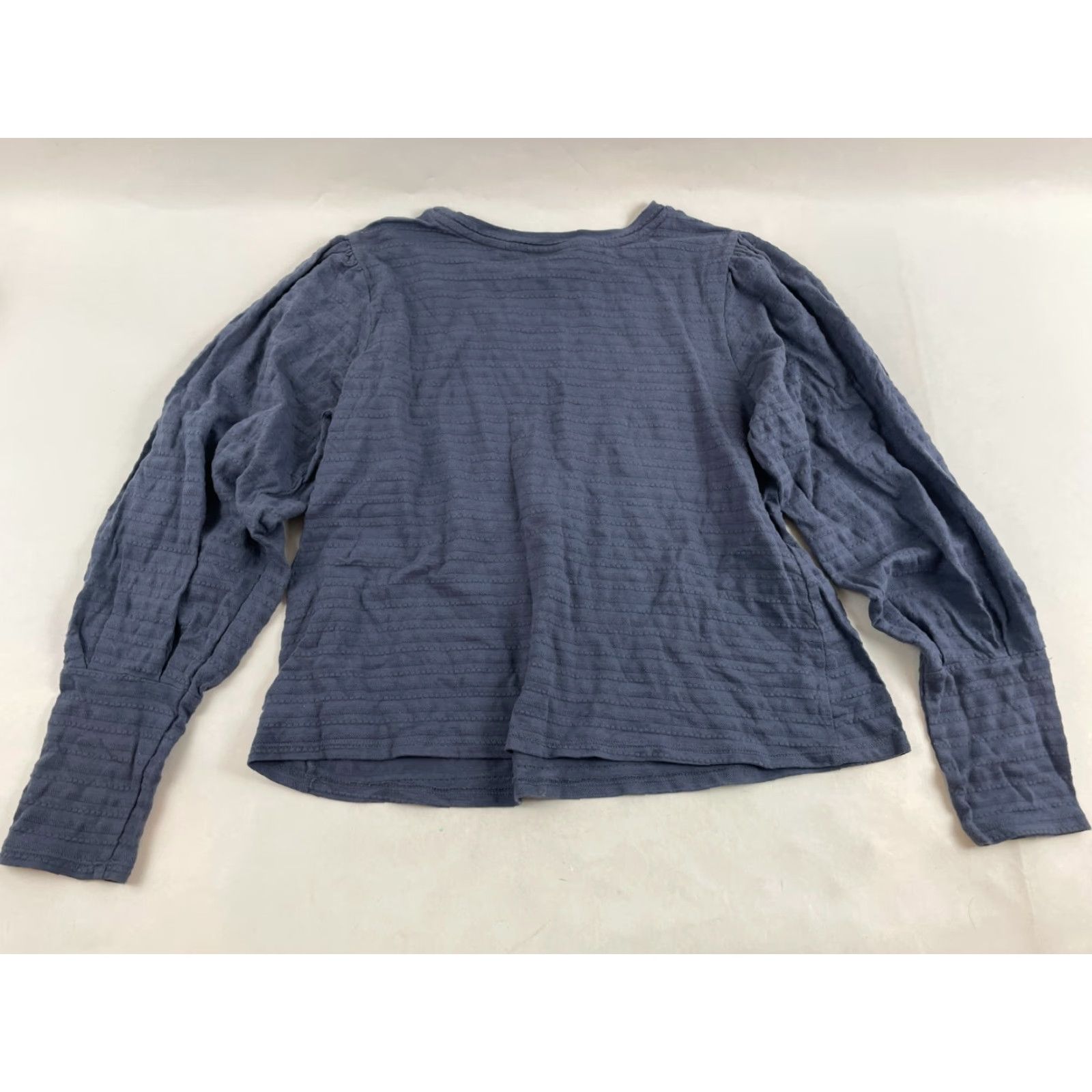 Vintage a.n.a A New Approach Shirt Women Medium Blue Puff Long Sleeve Round Neck Casual T-Shirt Womens Size M / US 6-8 / IT 42-44 - 2 Thumbnail