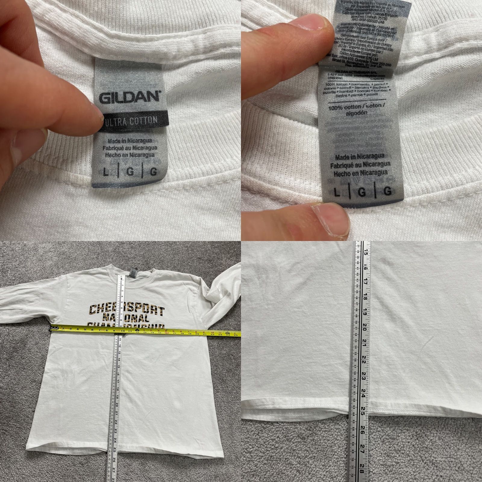 Gildan VINTAGE? No — Gildan Crew Neck Tee Womens Large White Long Sleeve Cotton Logo Basic Shirt Adult Women L White Classic Sports 90s Size L / US 10 / IT 46 - 8 Thumbnail
