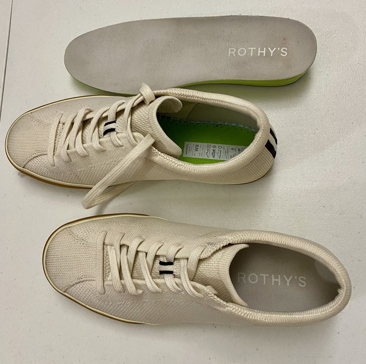 Rothy's Rothy's The Lace Up Sneakers Women's 9 US Blond Knit 9 US Size US 9 / IT 39 - 8 Thumbnail