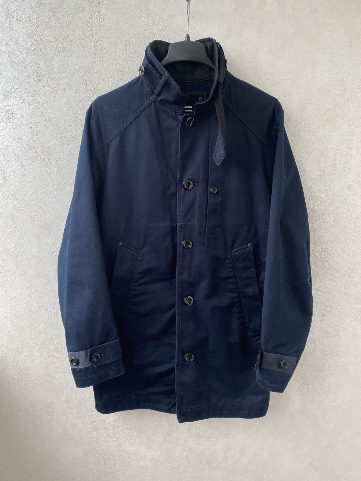 G-Star G-Star Raw Garber Navy Military Cotton Trench Coat Jacket Size US M / EU 48-50 / 2 - 1 Thumbnail