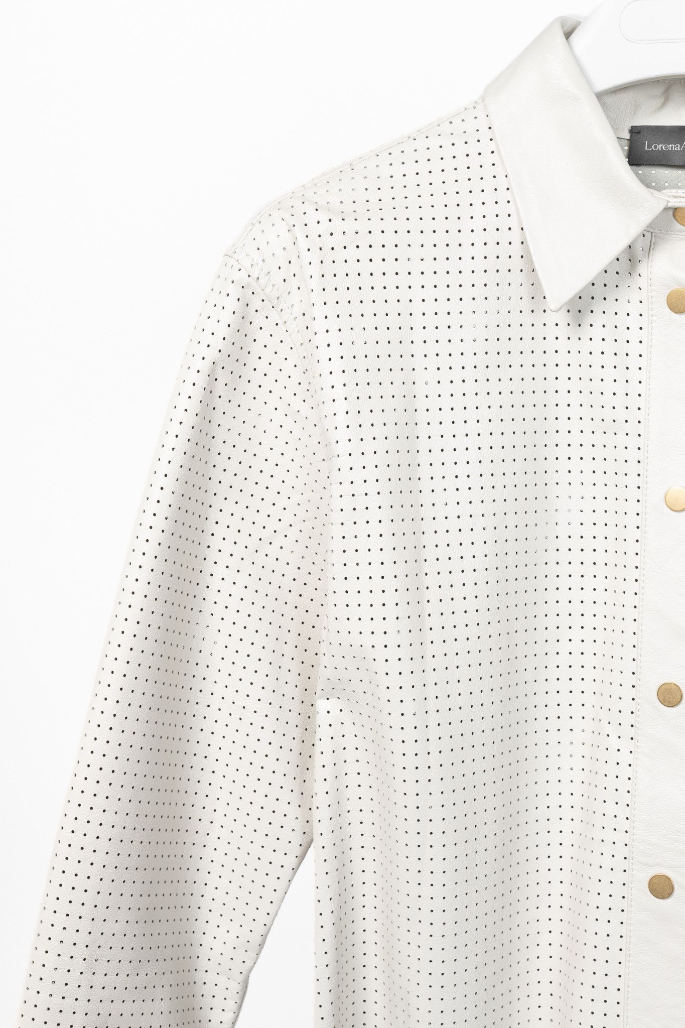 Other Lorena Antoniazzi Perforated Leather Snap-Closure Shacket Size M / US 6-8 / IT 42-44 - 5 Thumbnail