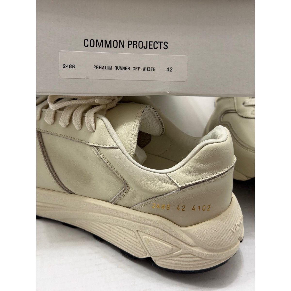 Common Projects COMMON PROJECTS PREMIUM RUNNER OFF WHITE SNEAKER Size US 9 / EU 42 - 19 Thumbnail
