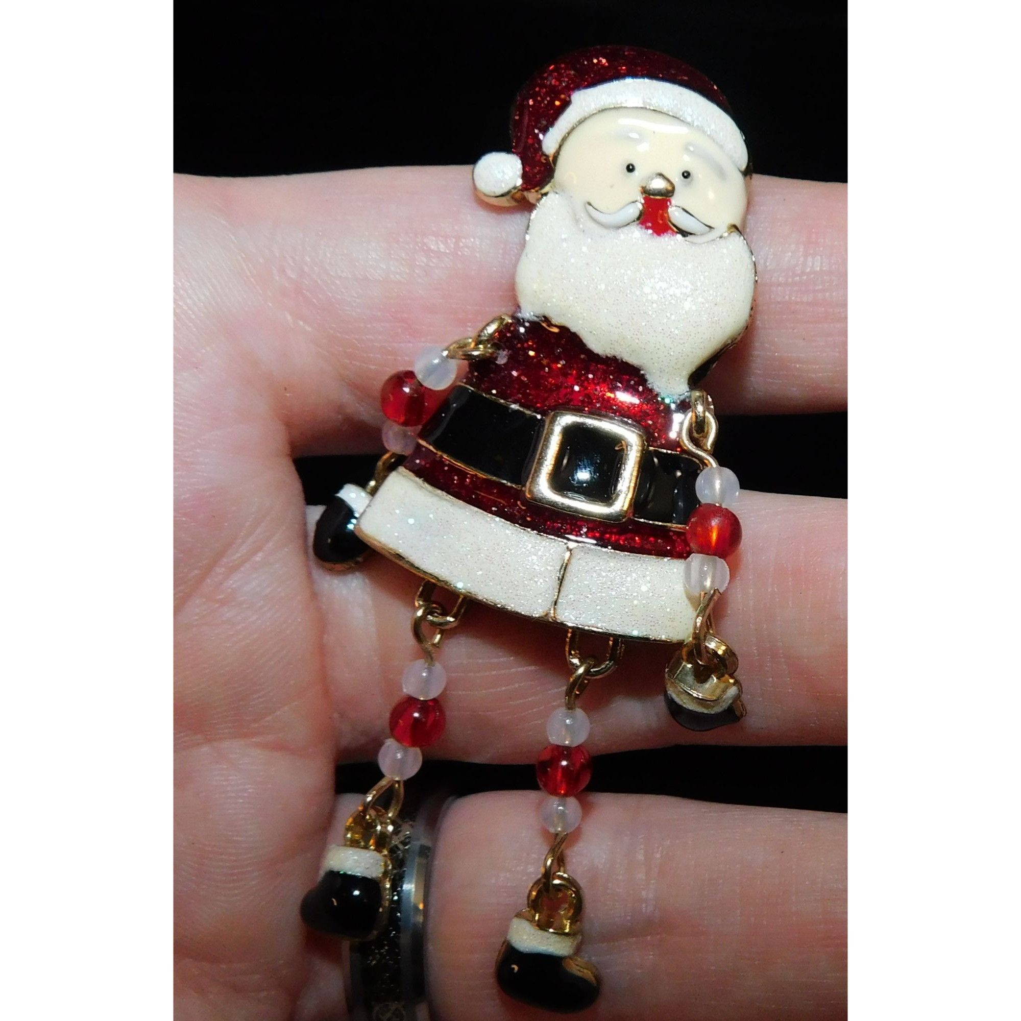 Other Vintage Dangling Beaded Limb Santa Brooch Size ONE SIZE - 1 Thumbnail