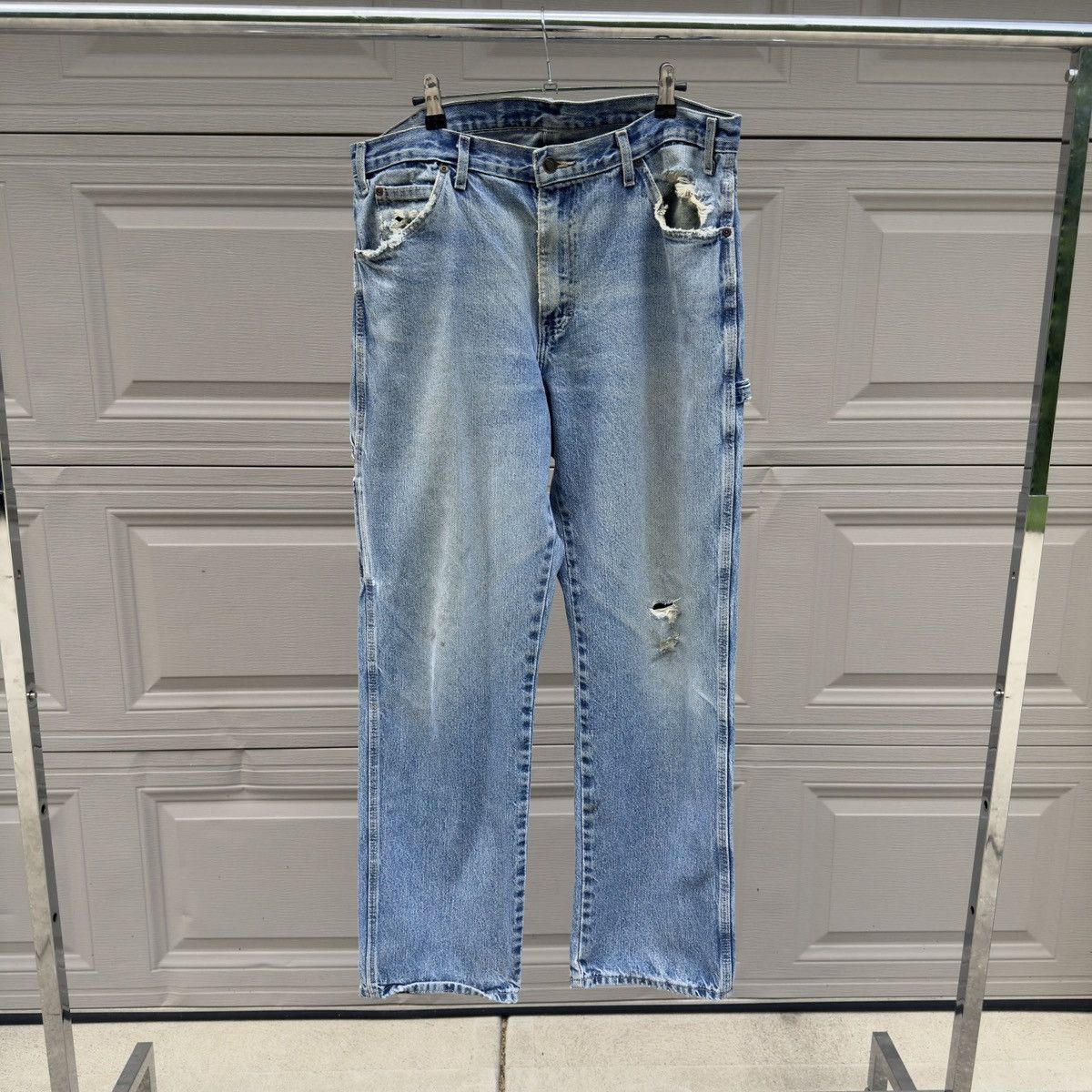 Vintage Dickies Thrashed Faded Distressed Work Jeans ERD Grunge Size US 34 / EU 50 - 1 Thumbnail