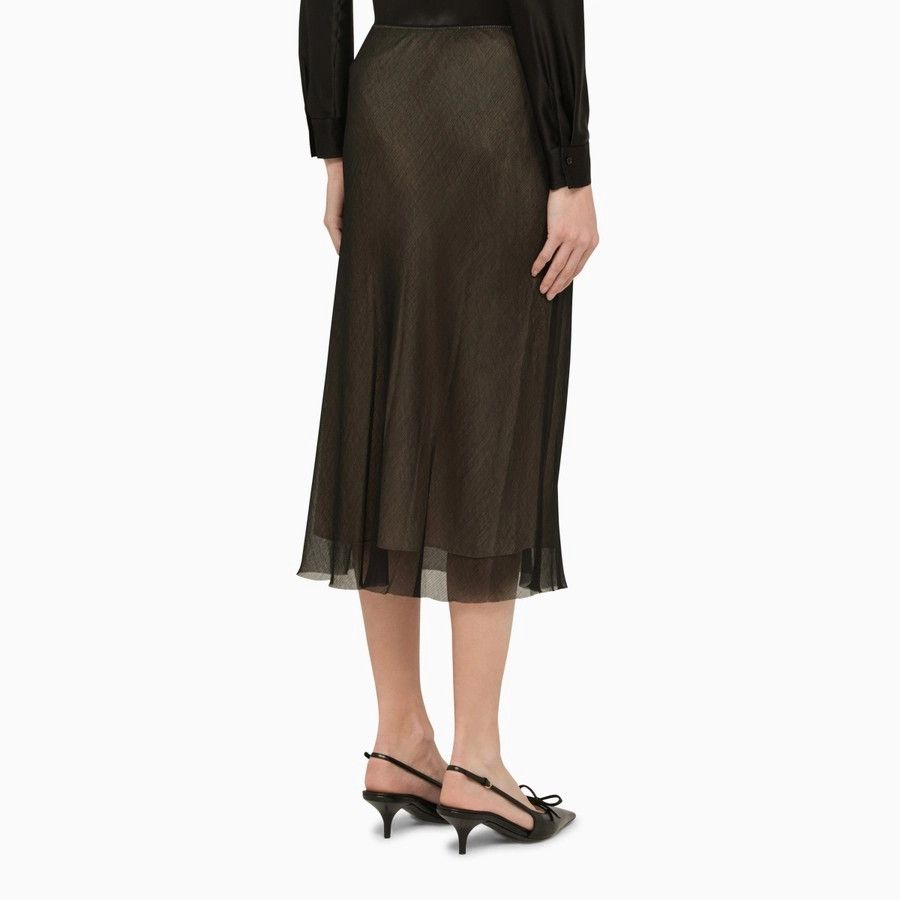 Vince o1d2blof1124 Viscose Midi Skirt in Black & Beige Size 28" / US 6 / IT 42 - 4 Thumbnail