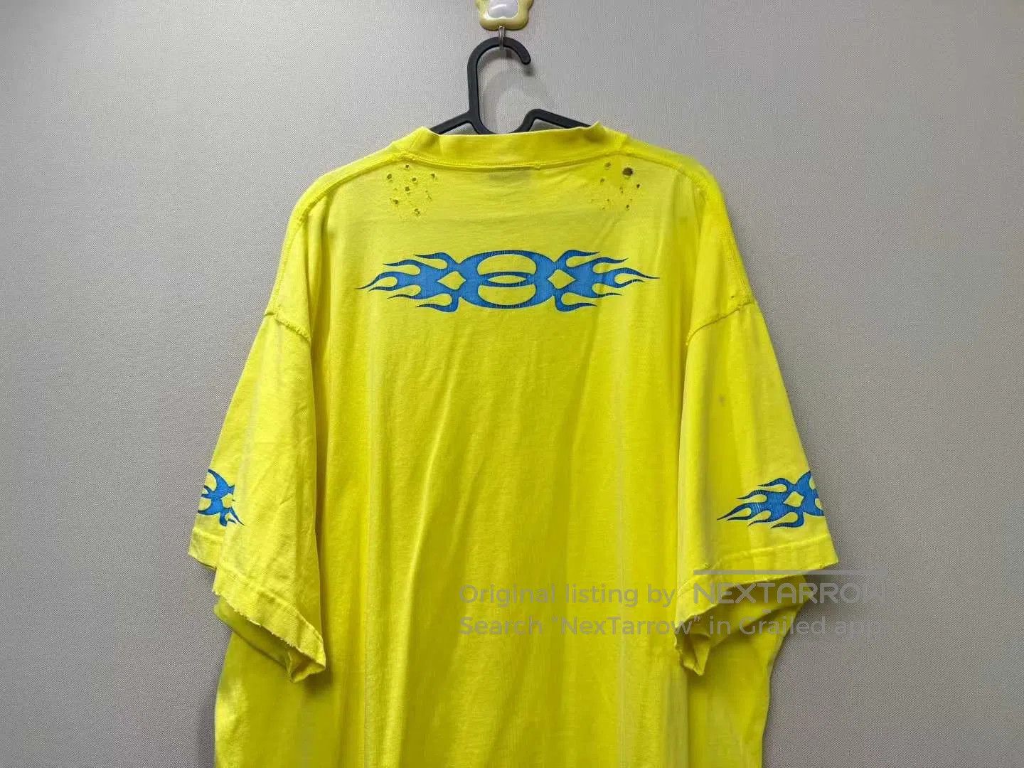 Balenciaga Balenciaga Yellow Flame Destruction Logo Short-sleeve T-sh Size US XL / EU 56 / 4 - 5 Thumbnail
