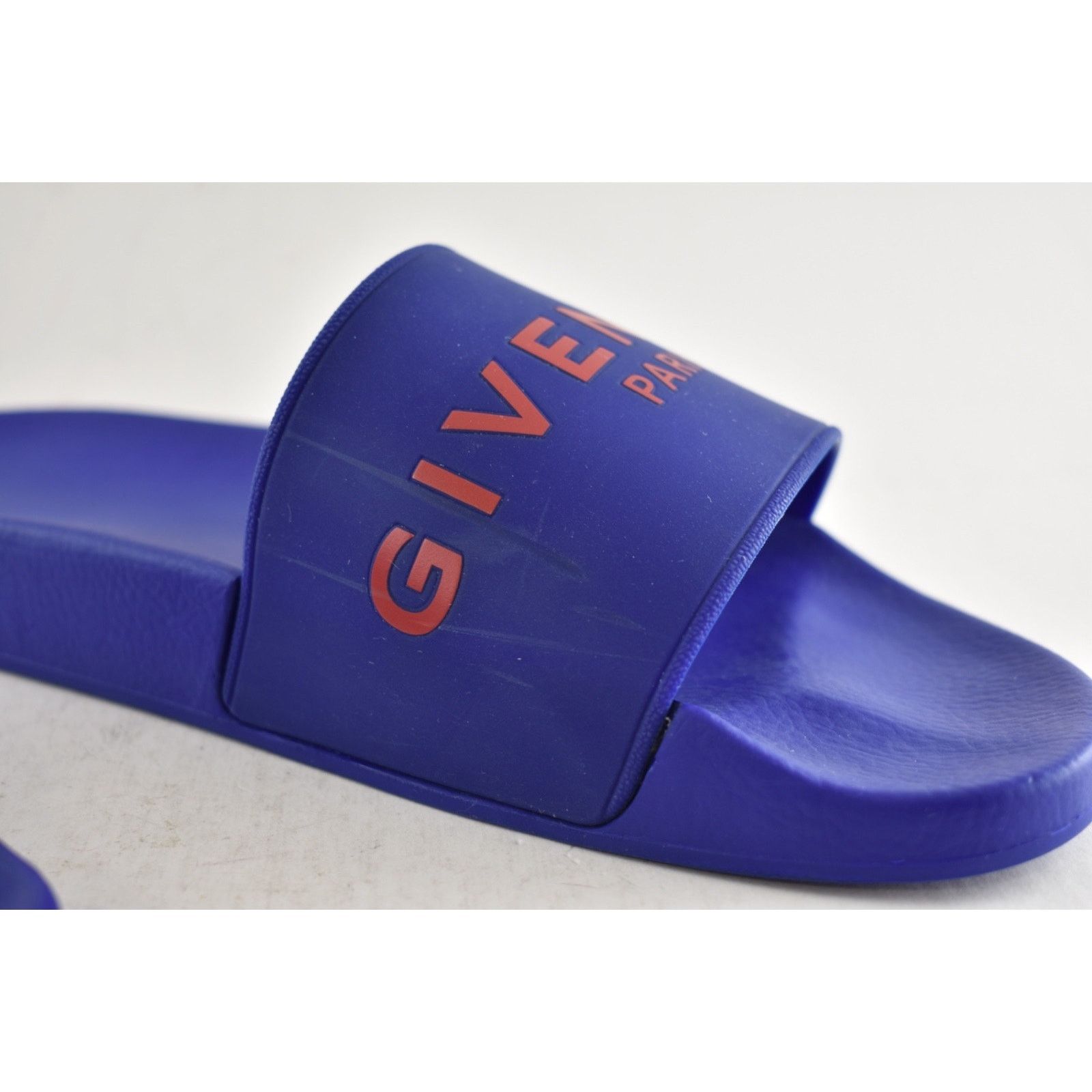 Givenchy Givenchy Paris Blue Red Logo Rubber Pool Slide Sandal 44 11 Size US 11 / EU 44 - 5 Thumbnail