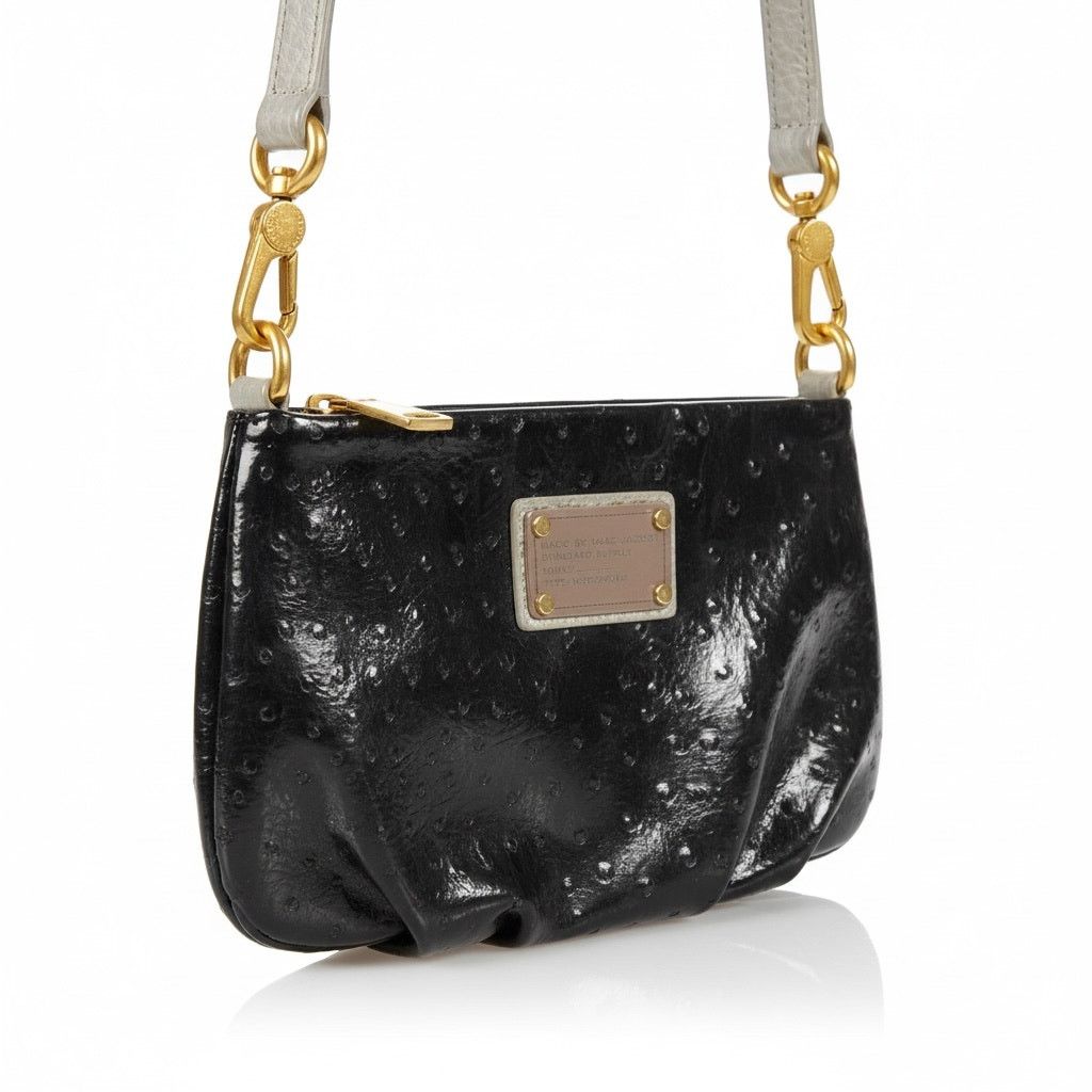 Marc by Marc Jacobs Marc by Marc Jacobs Q Percy Blk Ostrich Embosd Faux Leather Size ONE SIZE - 1 Thumbnail