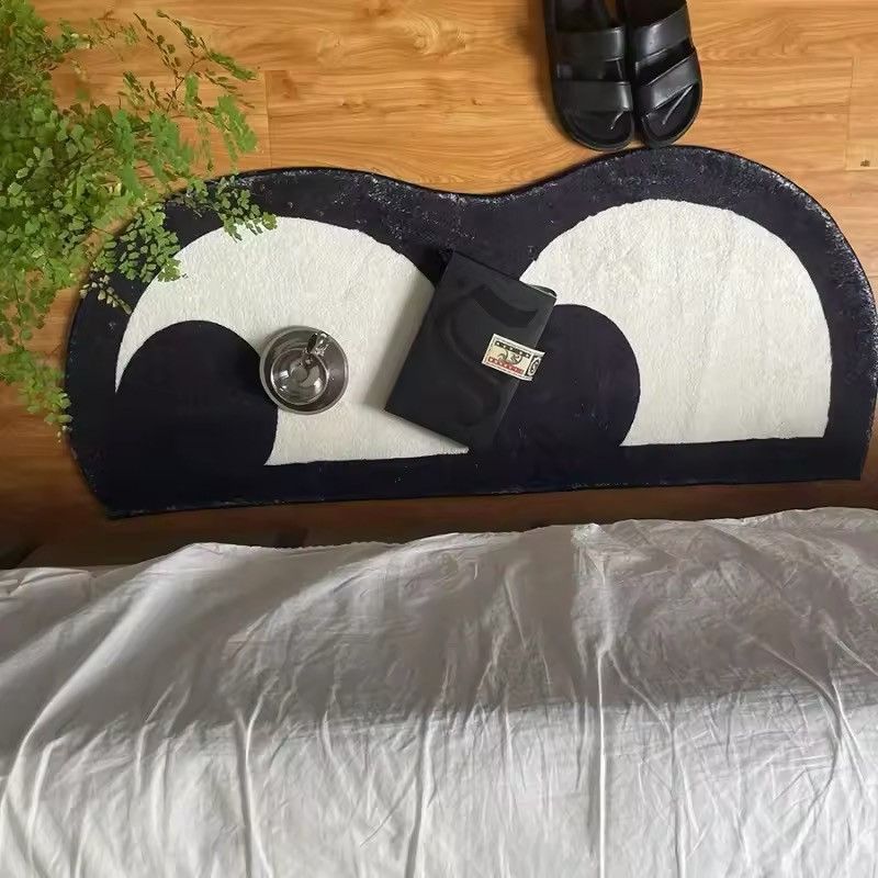 Japanese Brand × Vintage Cute Big Eyes Rug Black White Carpet 60x140cm Size ONE SIZE - 2 Thumbnail
